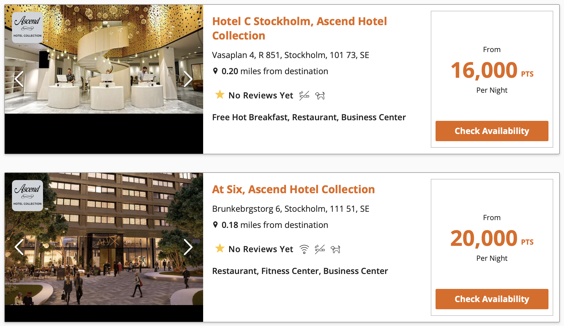Viewing Choice hotel options in Stockholm