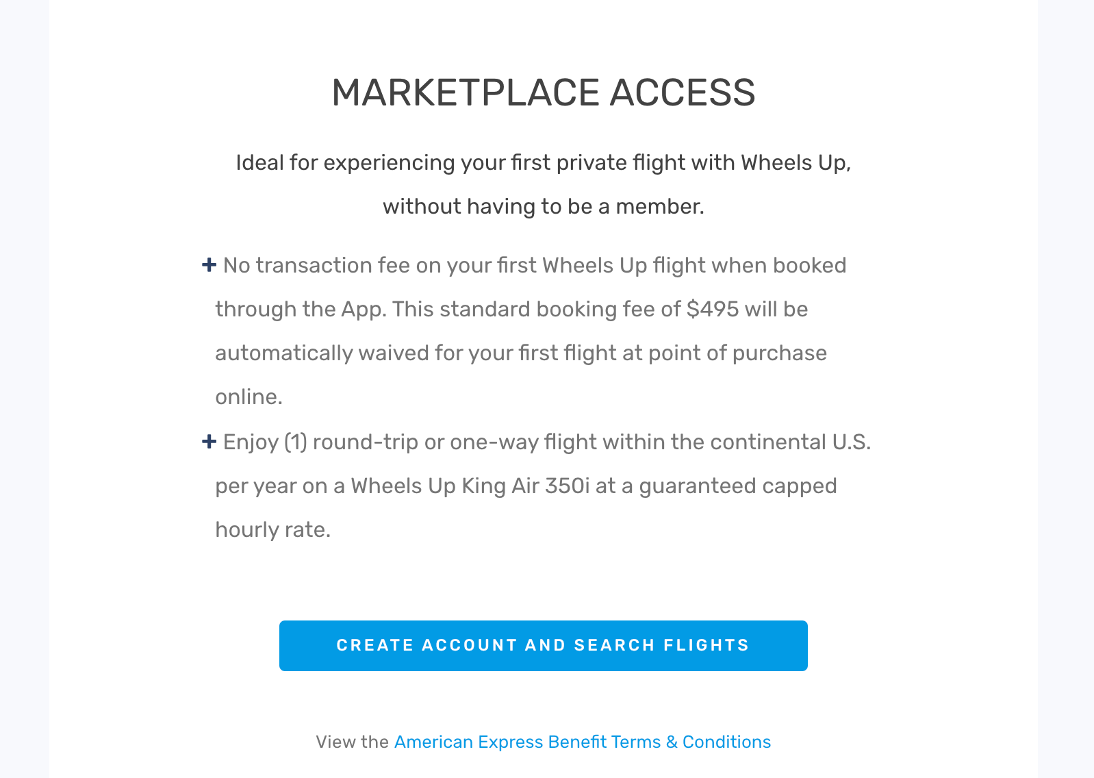 Wheels Up Amex discount