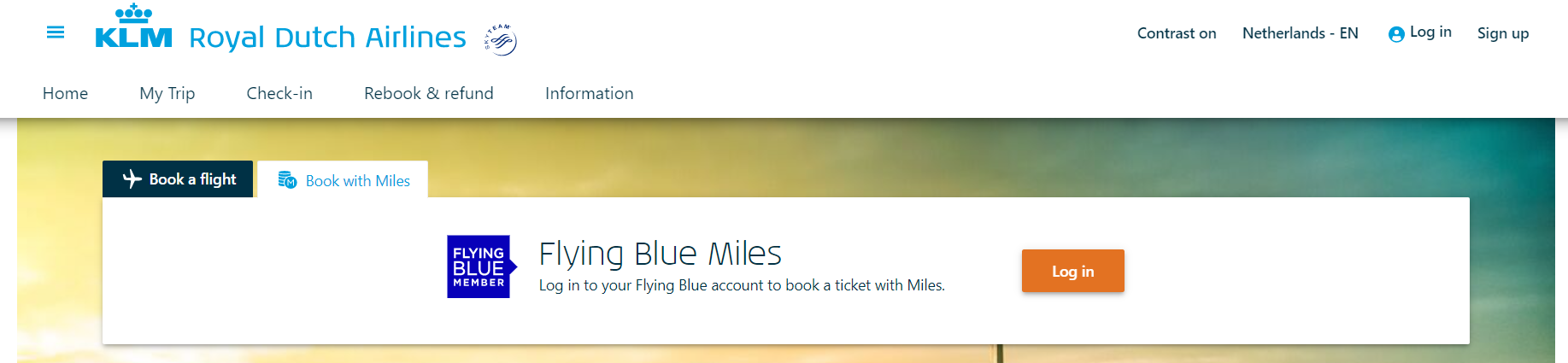 Booking a Flying Blue award through KLM