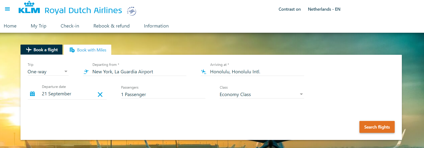 Booking a Flying Blue award through KLM