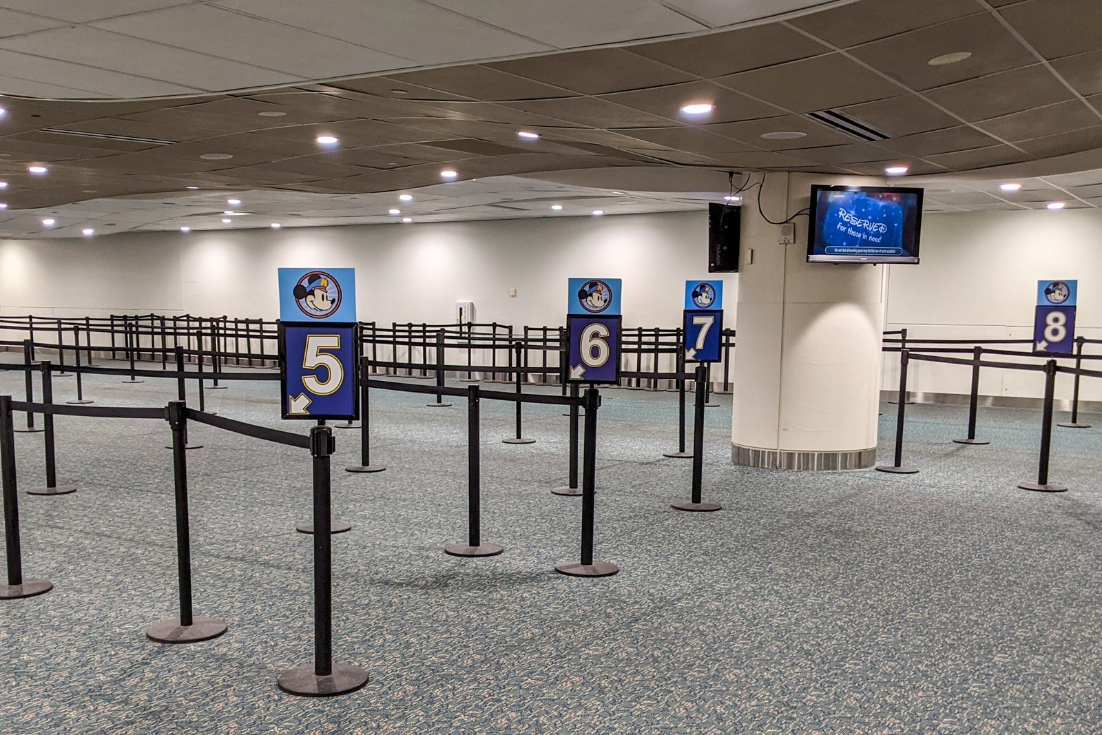 Queue for Disney World's Magical Express bus at the airport