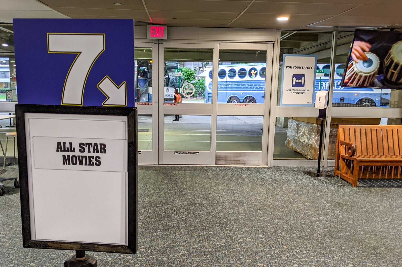 Queue for Disney World's Magical Express bus at the airport