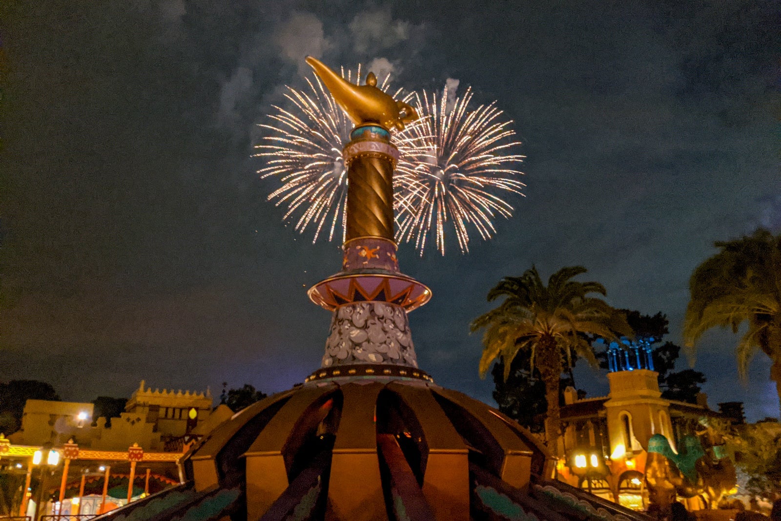 Watching the fireworks from The Magic Carpets of Aladdin
