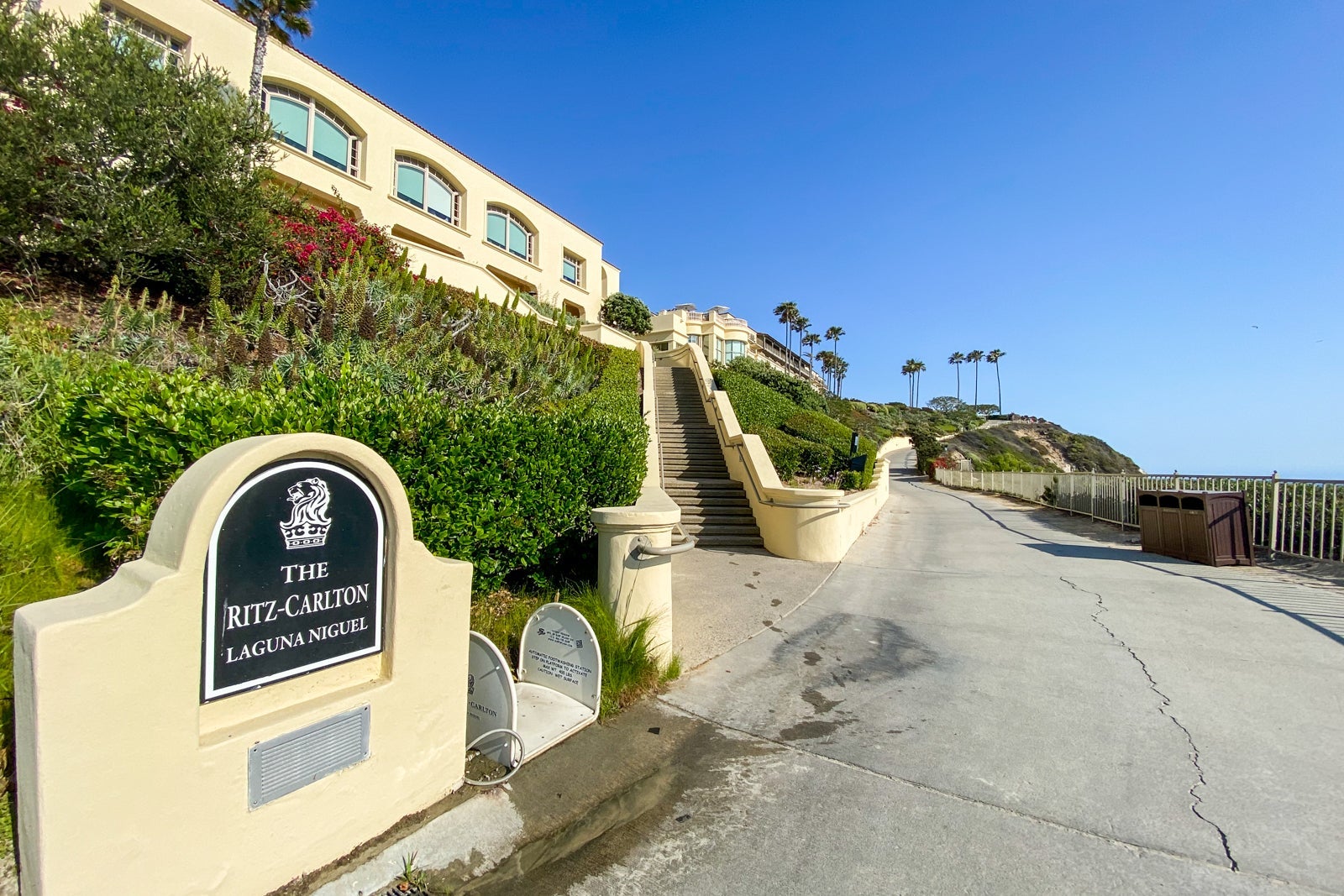 Hotel on a cliff overlooking the ocean