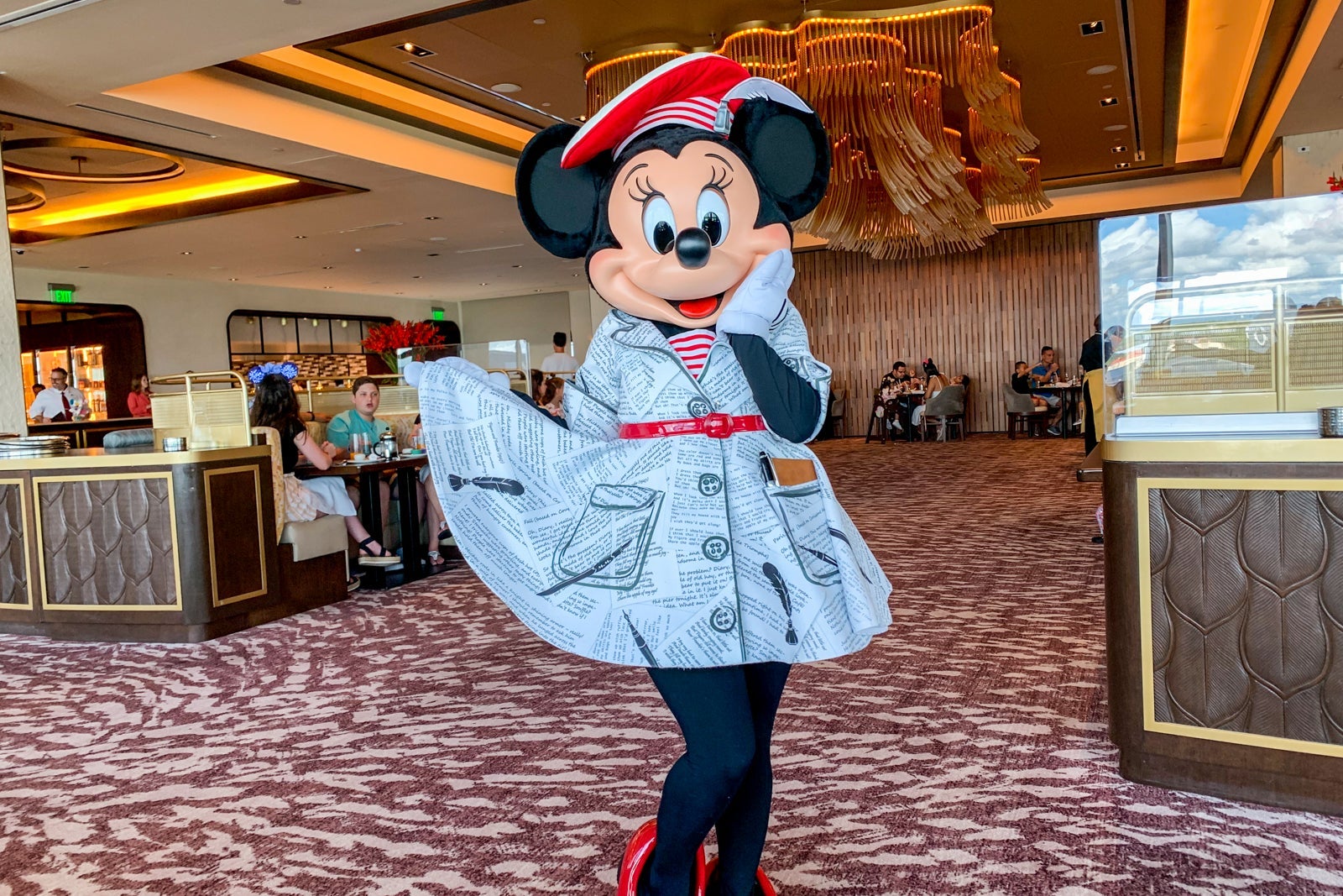 Minnie Mouse at the Topolino's character dining experience at Disney's Rivera Resort
