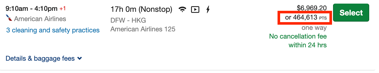 AA flight Chase travel portal