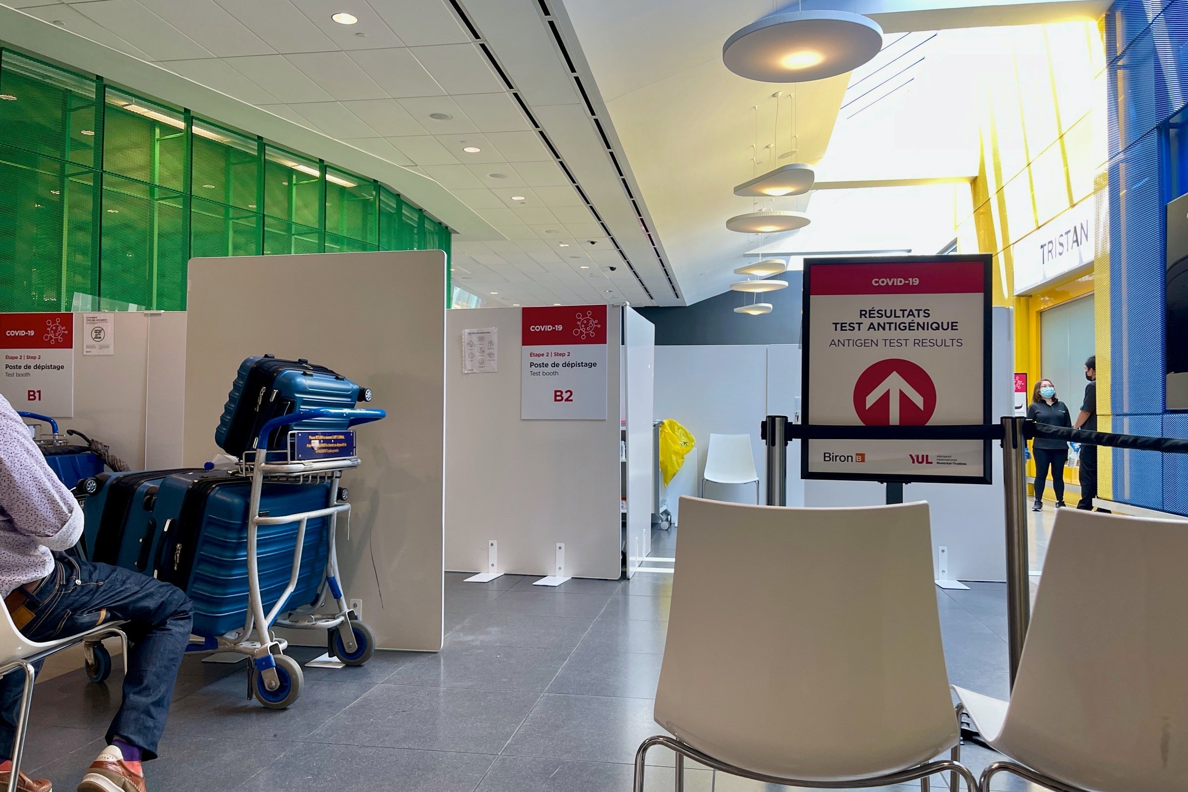 COVID testing area at Montreal airport