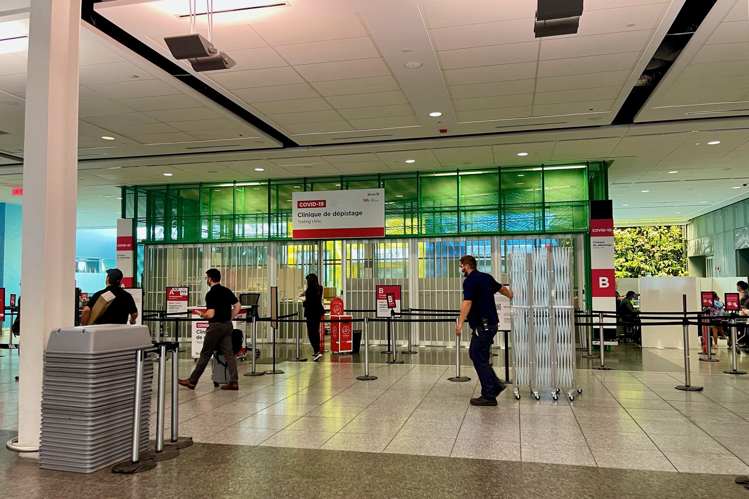 COVID testing center at Montreal airport