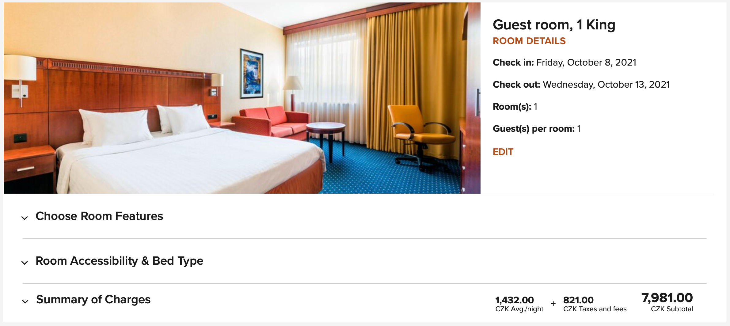 Courtyard Prague cash booking price