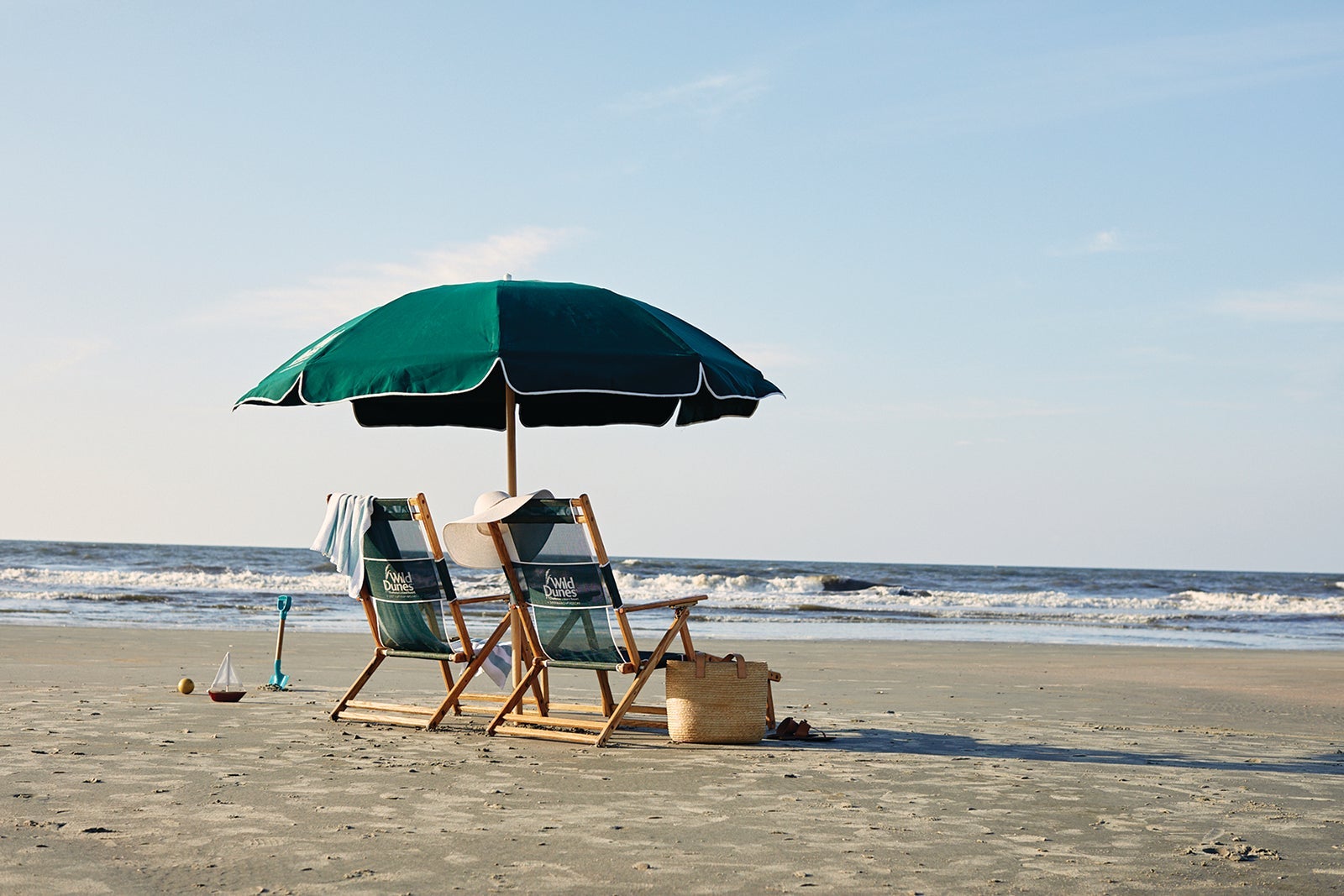 Wild Dunes Isle of Palms beach chairs and umbrella