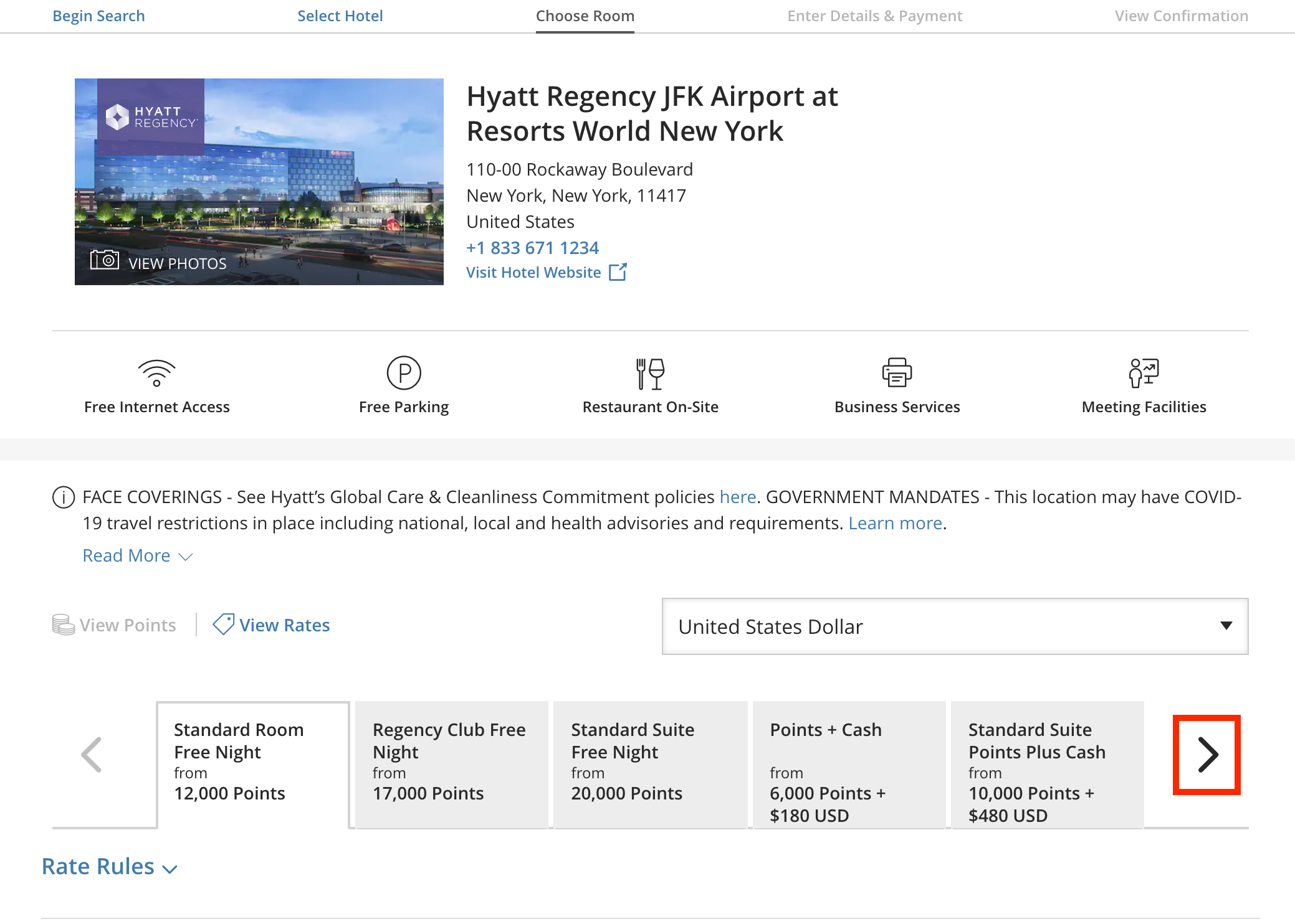 Hyatt JFK award rates