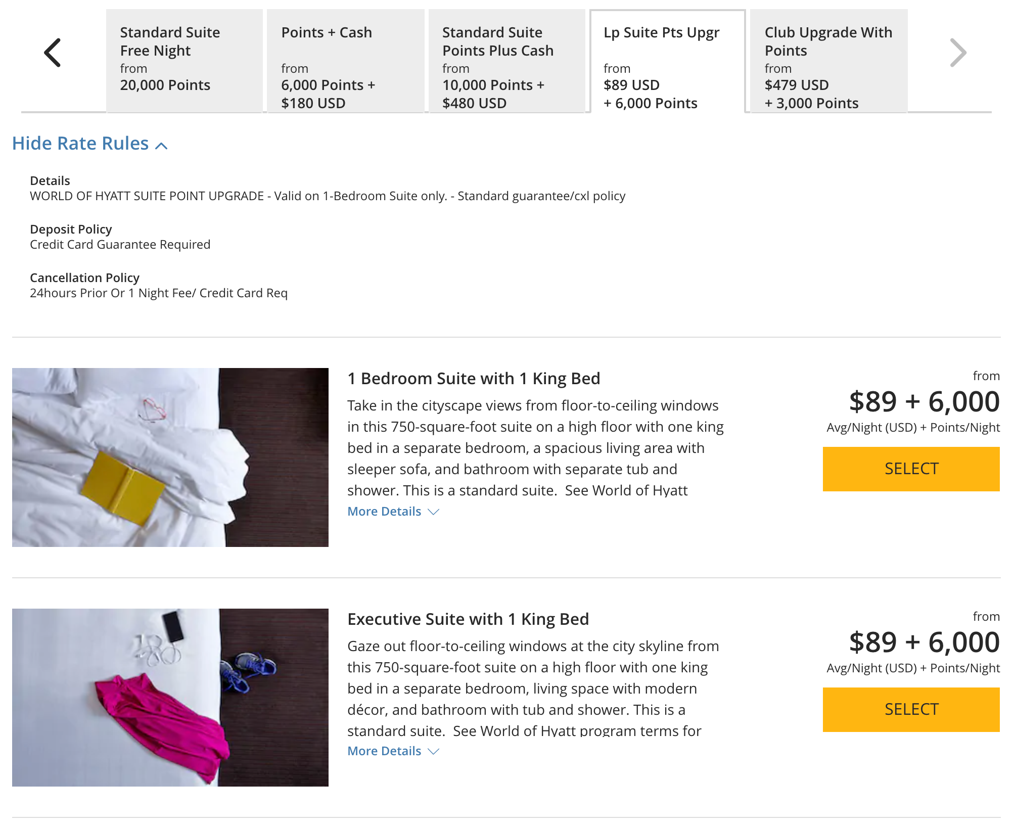 Hyatt JFK upgrade points