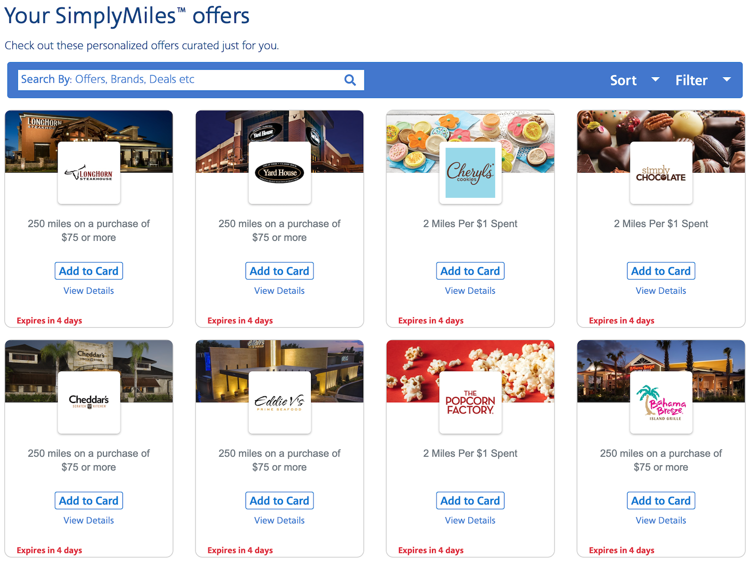 KrisFlyer SimplyMiles offers