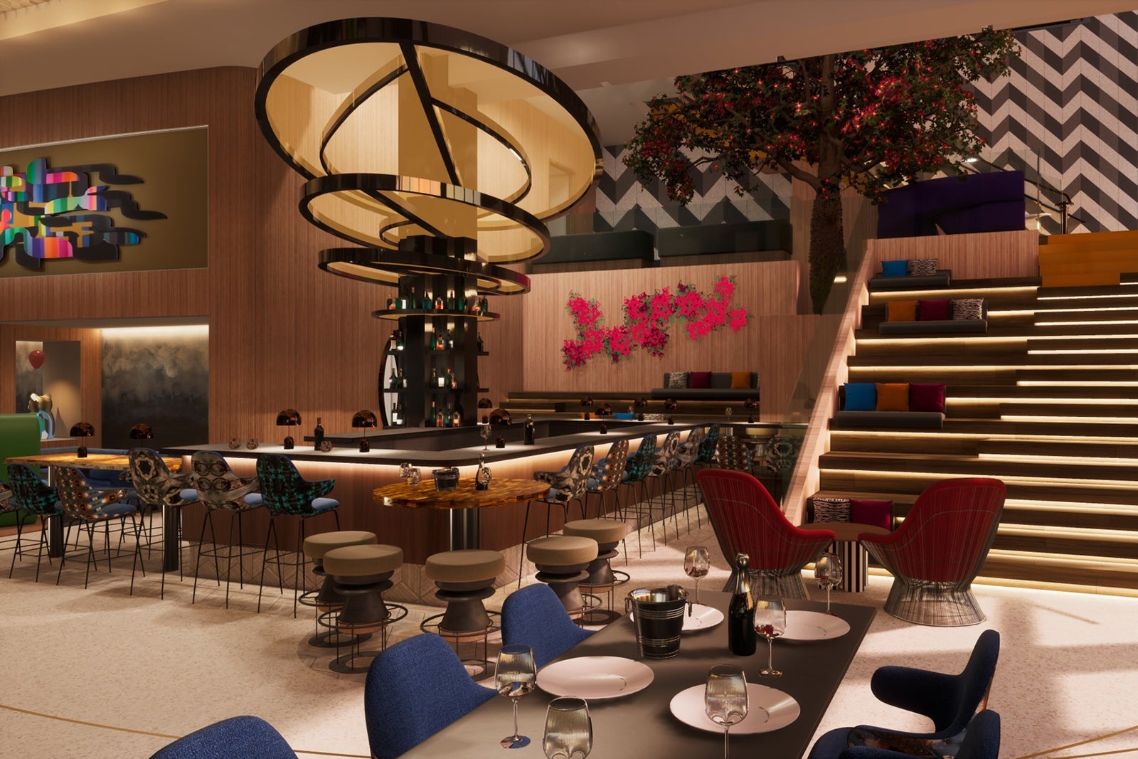 Lake Nona Wave Hotel living room bar