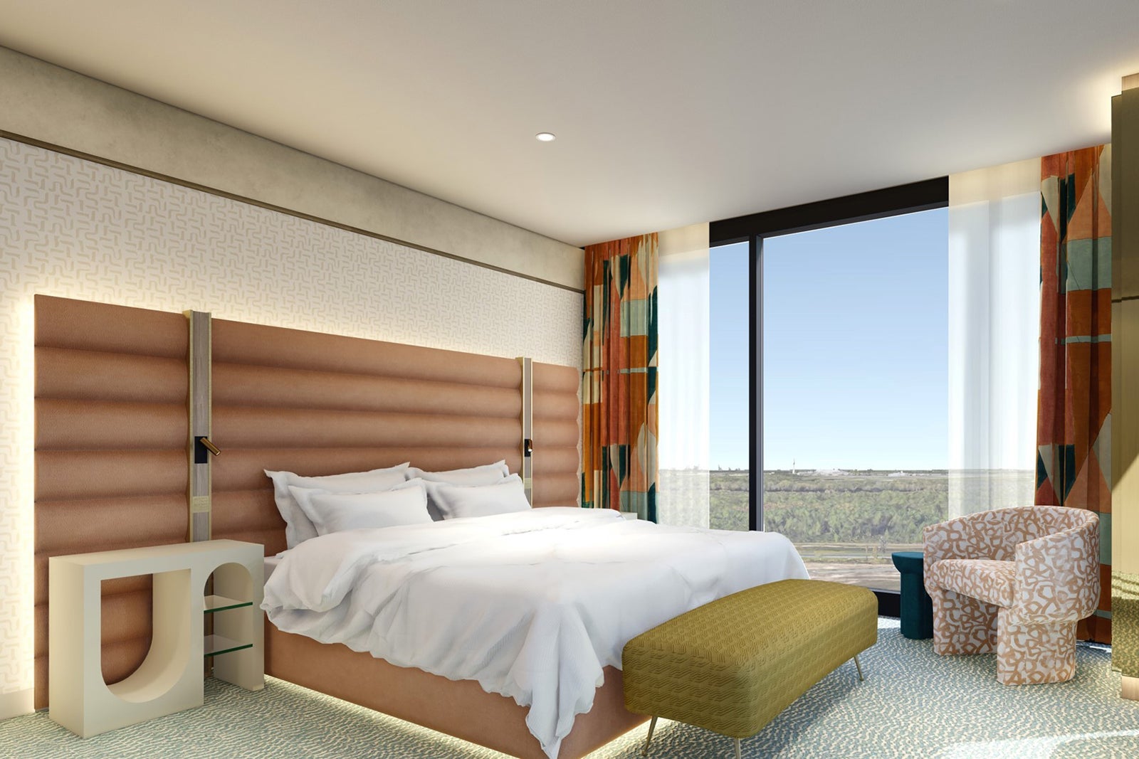 Lake Nona Wave Hotel one-bedroom suite bedroom