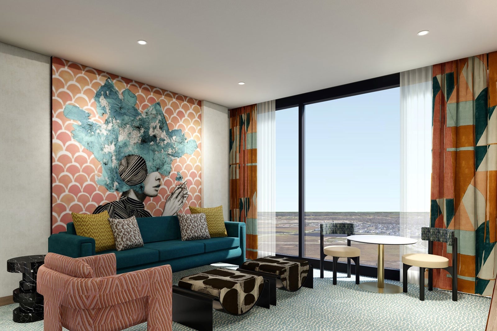 Lake Nona Wave Hotel one-bedroom suite living room