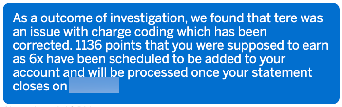 Resolved Marriott points crediting issue