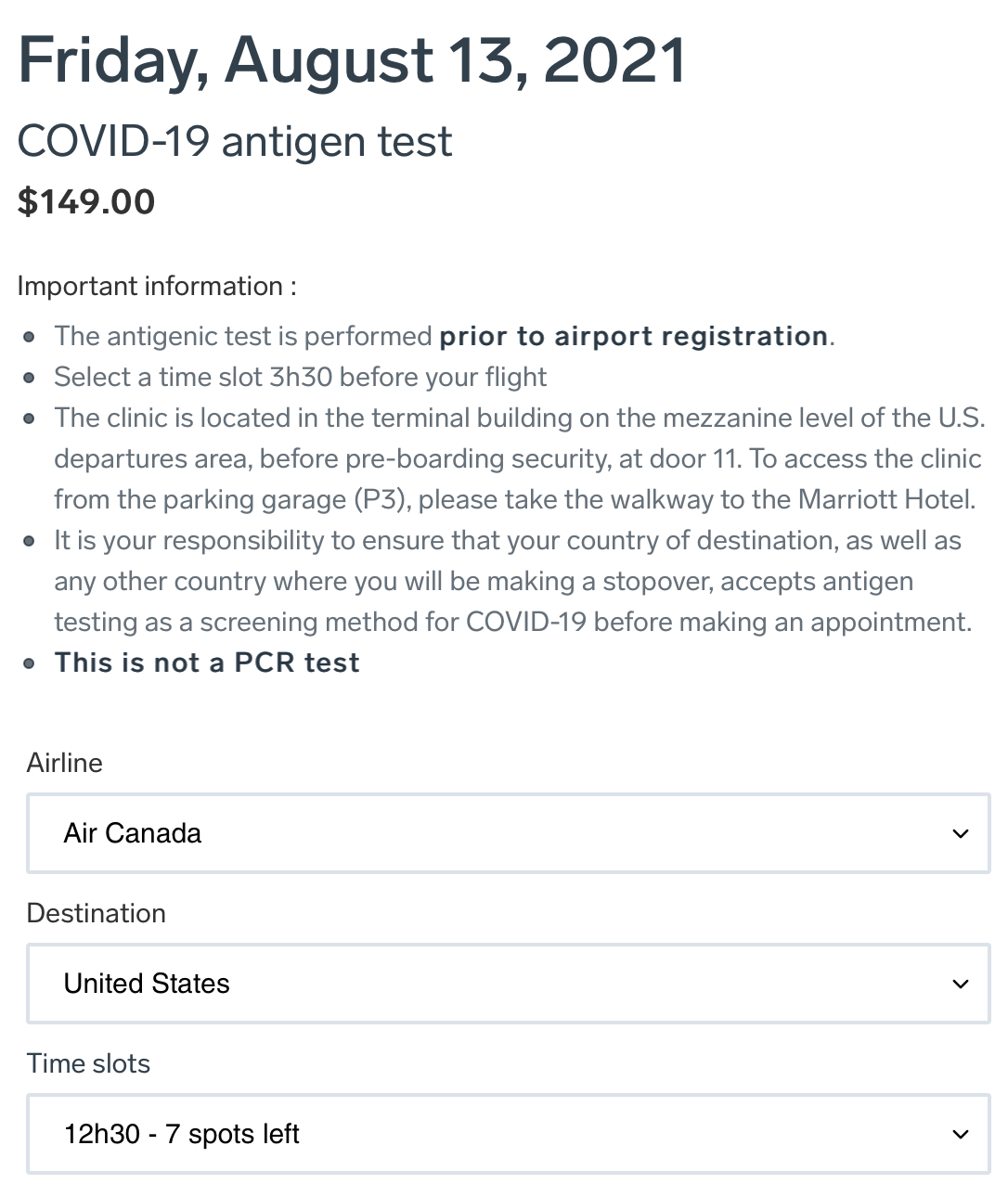 Signing up for Biron COVID test