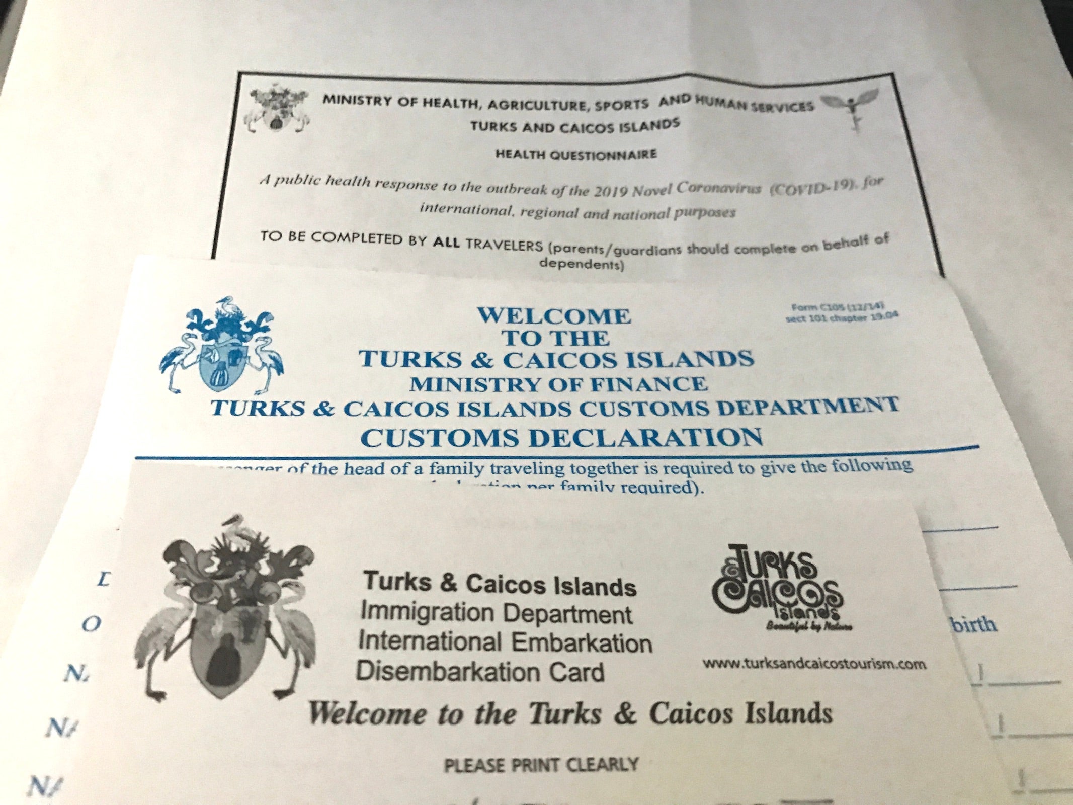 Turks and Caicos Entry Forms July 2021 Photo by Donna Heiderstadt The Points Guy