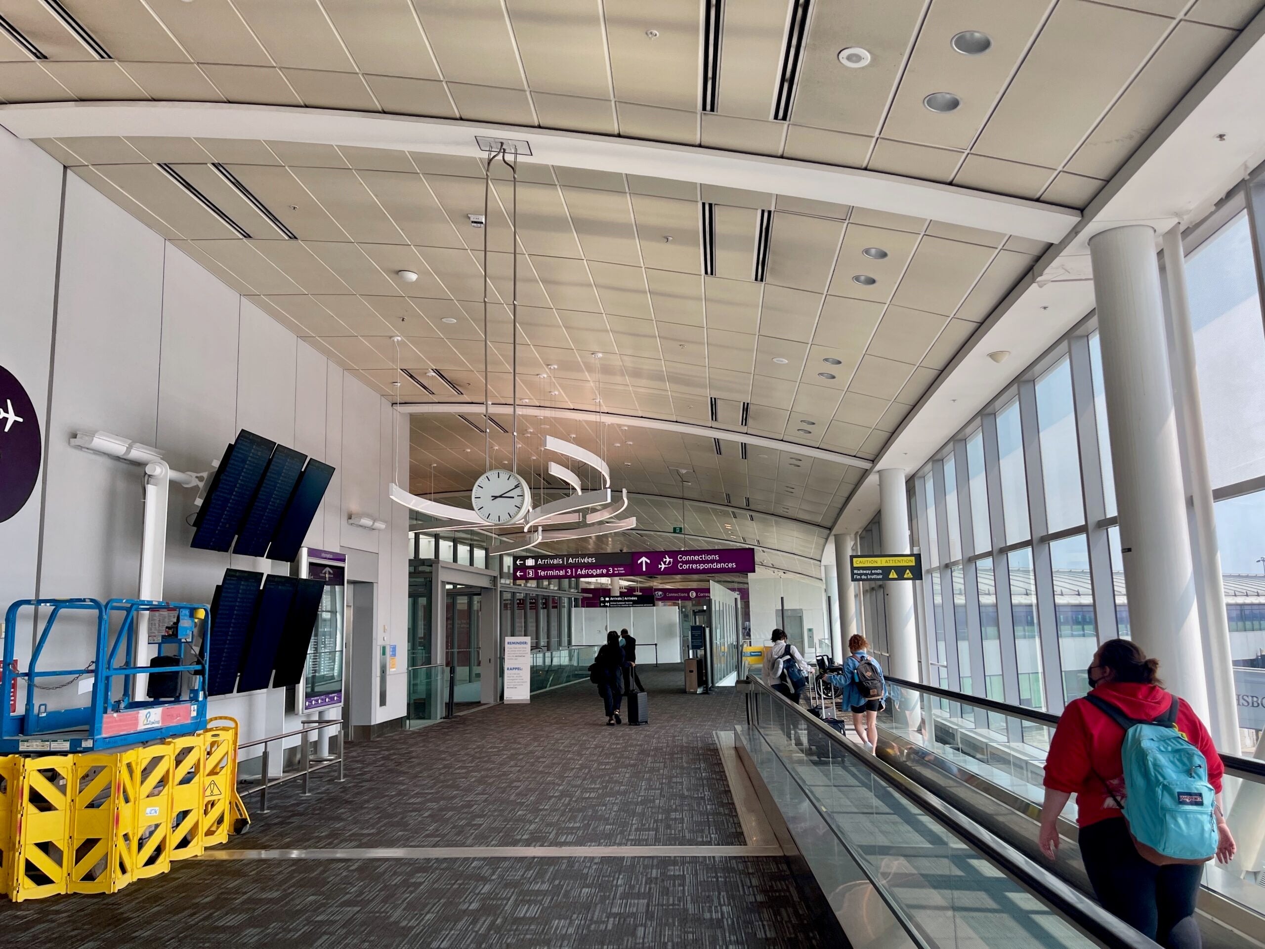 Walking to arrivals hall at YYZ