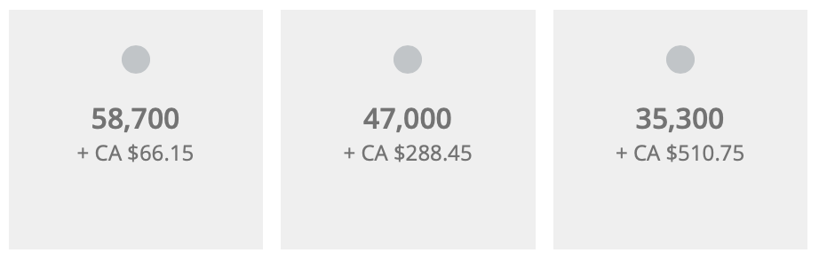 YUL to CDG Air Canada points and cash redemption