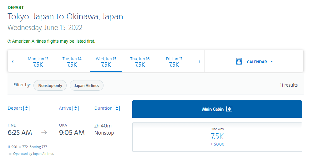 Booking JAL award through American AAdvantage