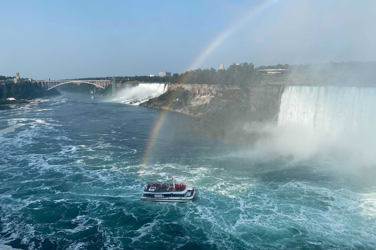 Canada Niagara Falls boat and rainbow