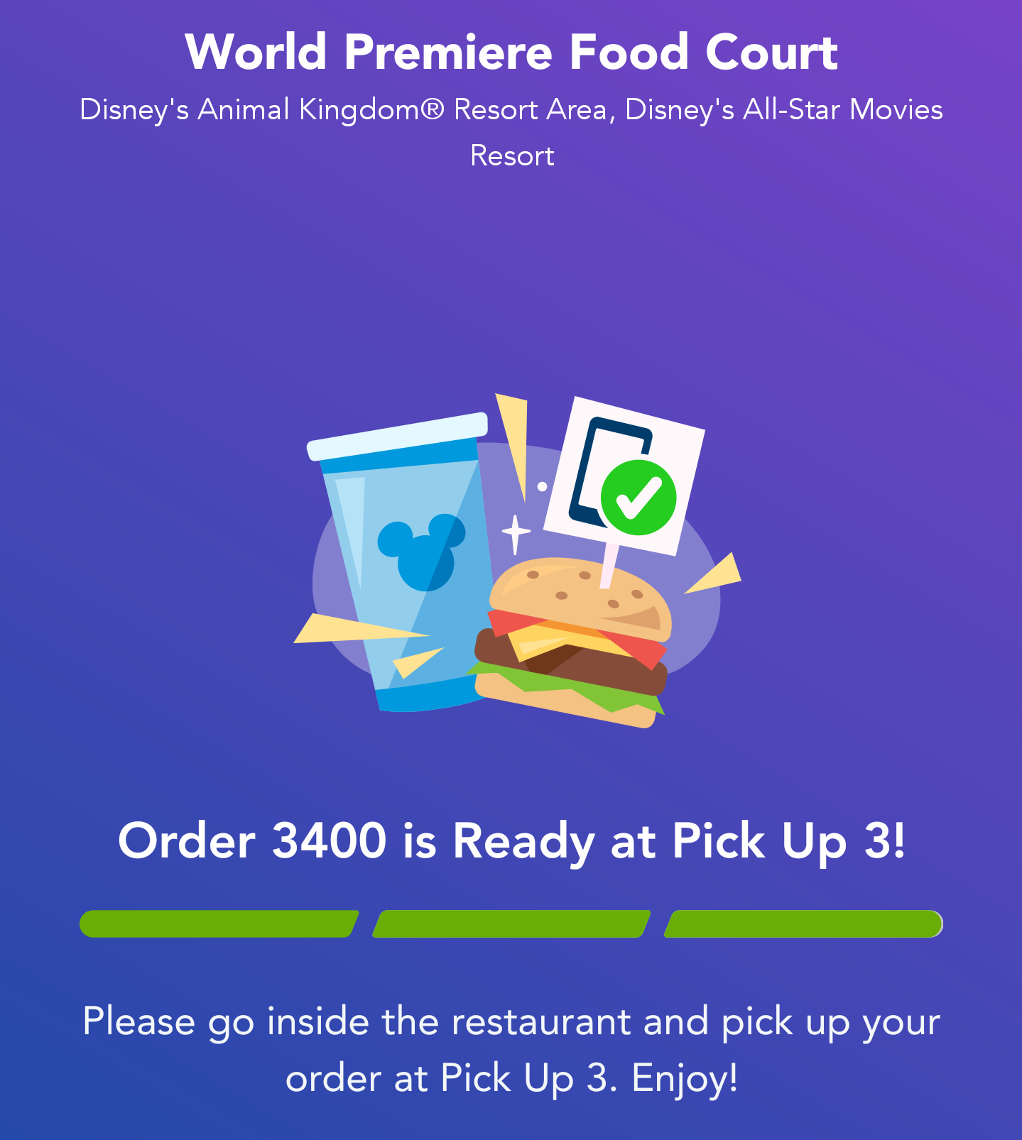 Mobile ordering in app