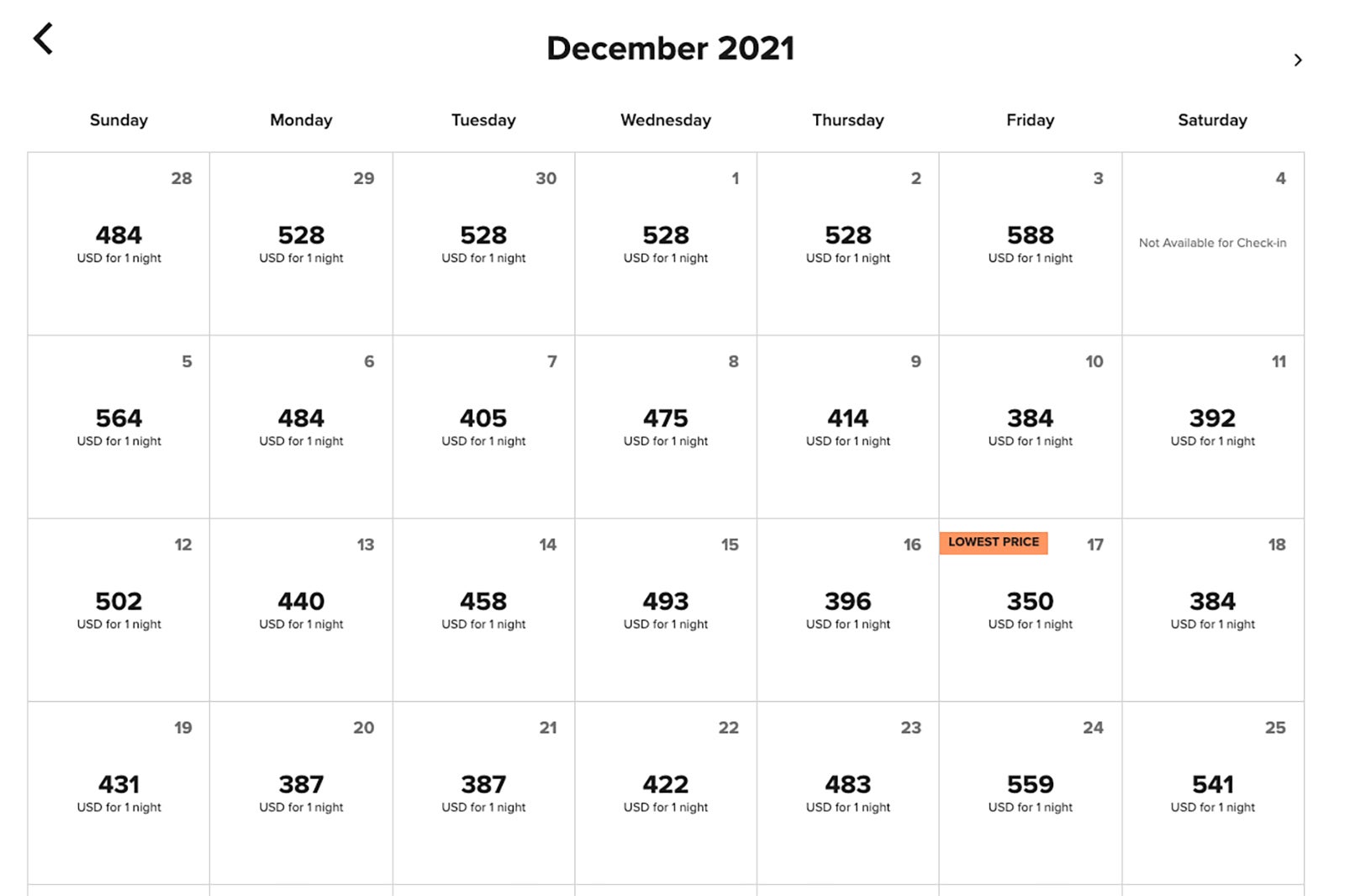 December pricing at JW Marriott Scottsdale Camelback Inn Resort and Spa