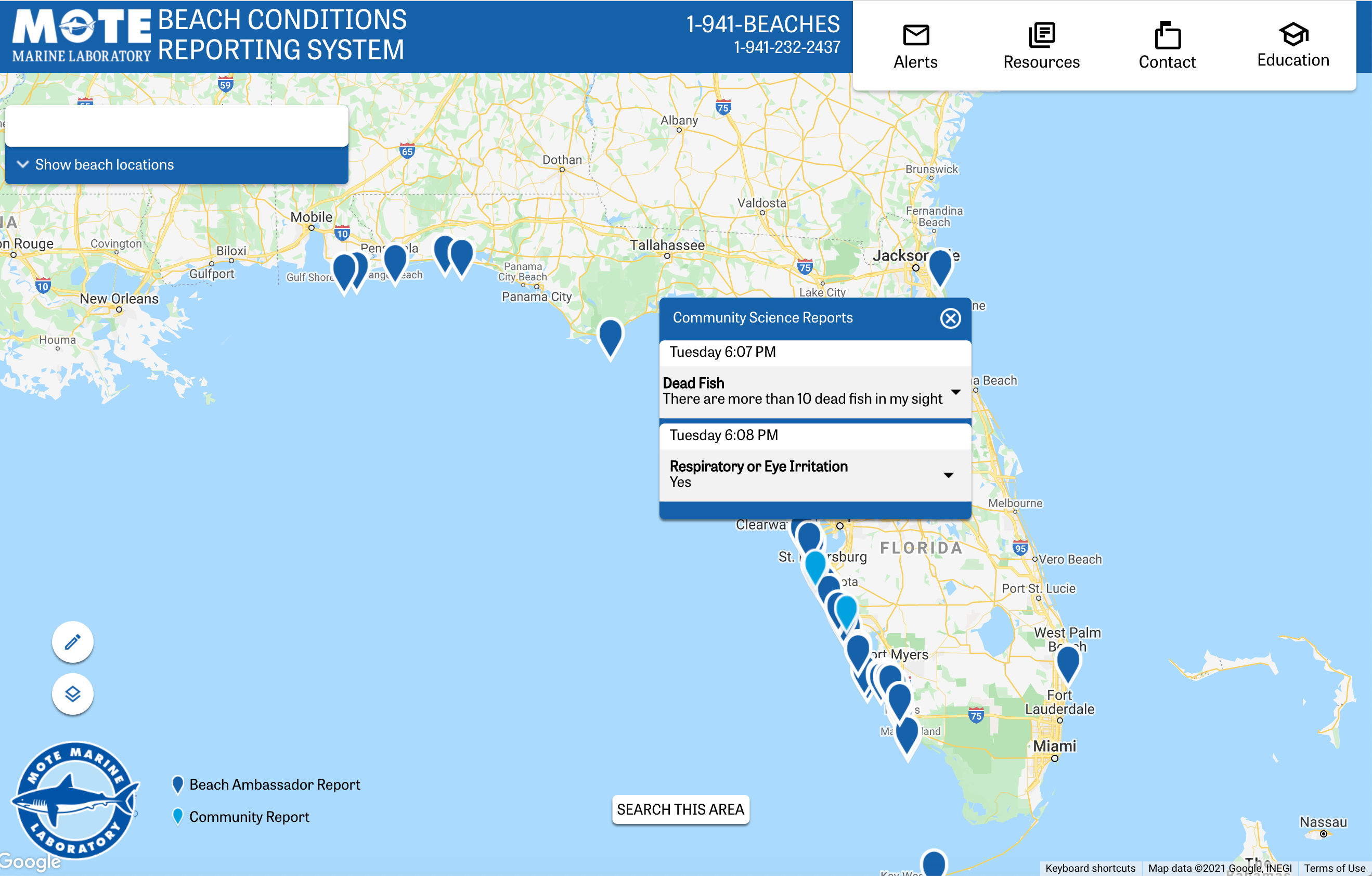 Florida red tide map