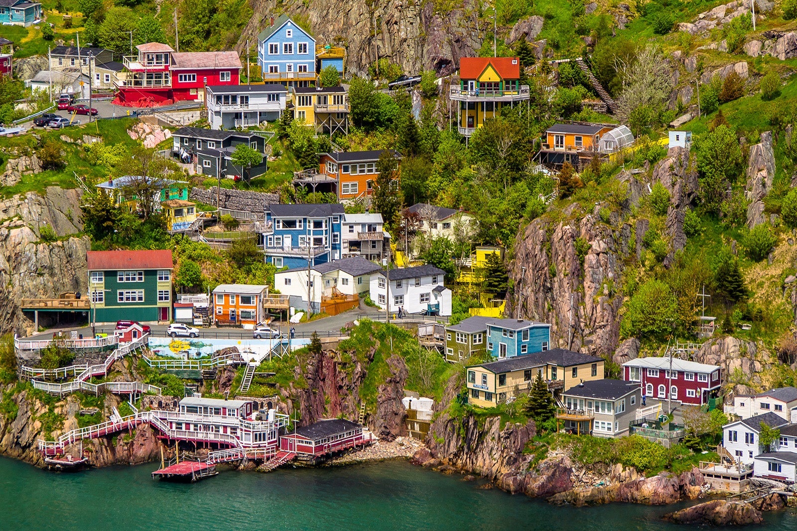 St. Johns, Newfoundland, Canada - colorful houses on a cliff