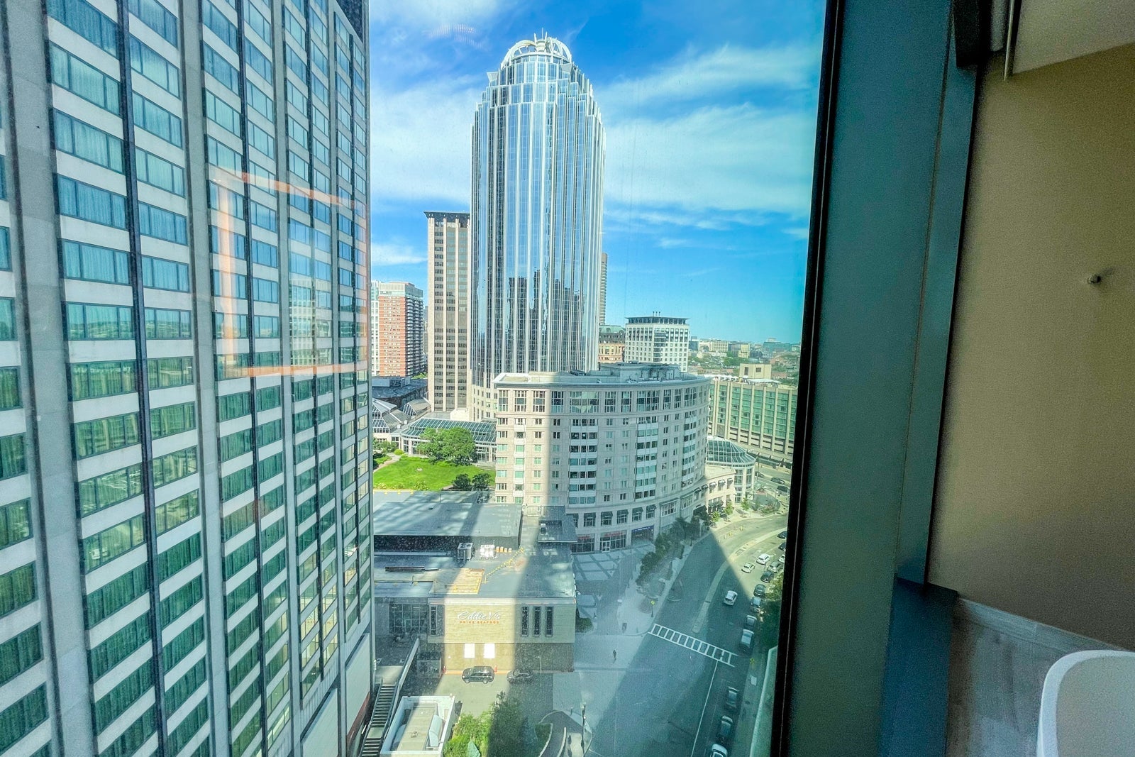 The view from a Premier Room at Four Seasons One Dalton Street, Boston