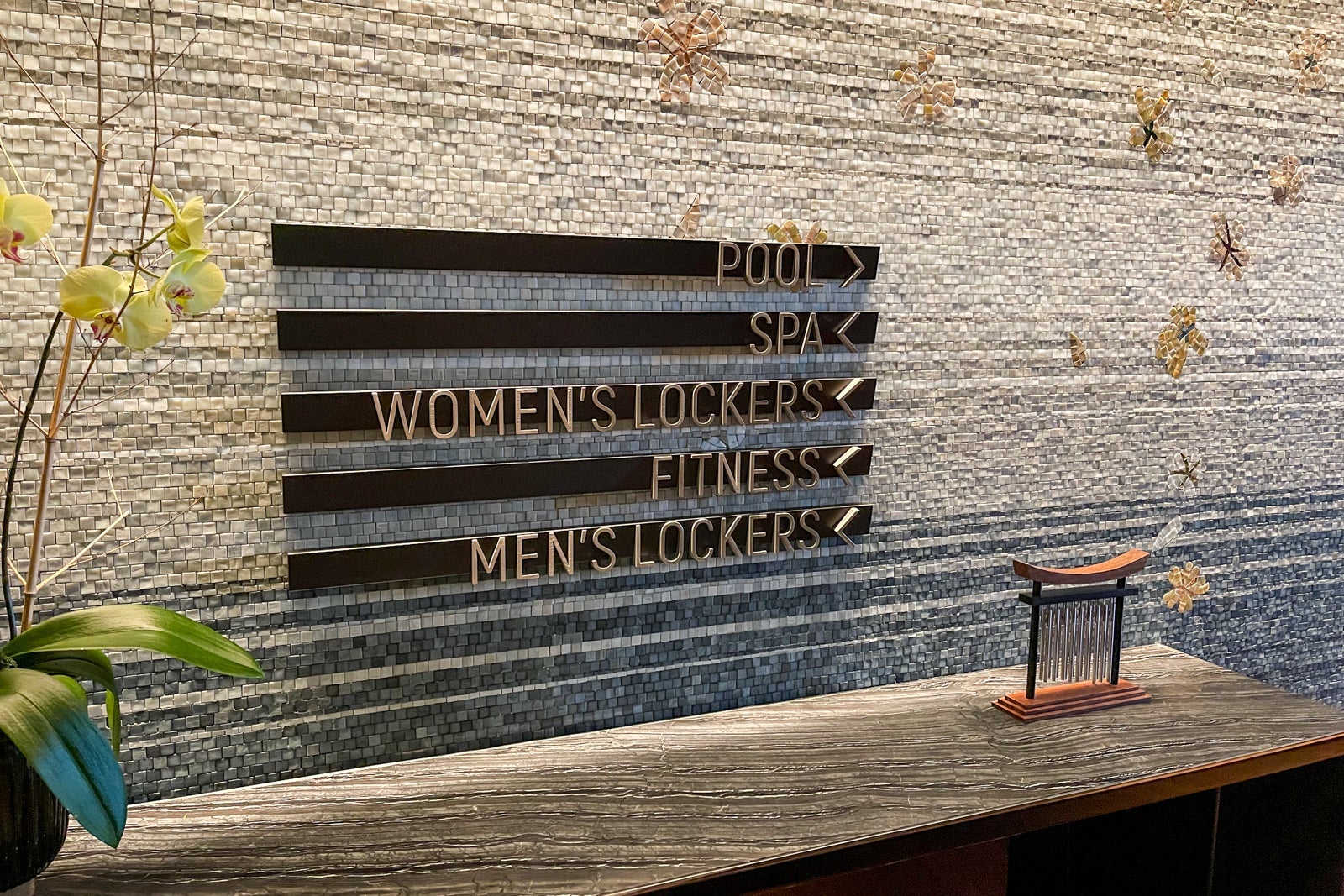 Seventh floor "wellness" area of Four Seasons One Dalton Street, Boston