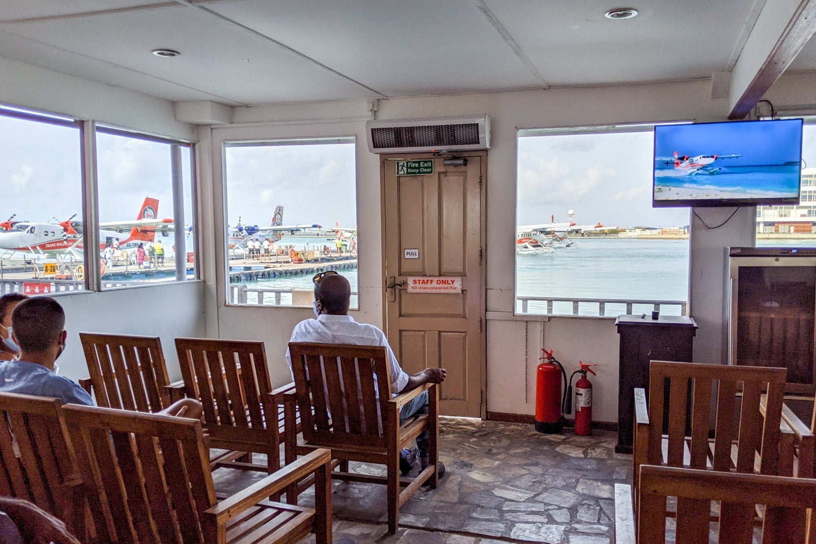 Waiting area before boarding seaplanes