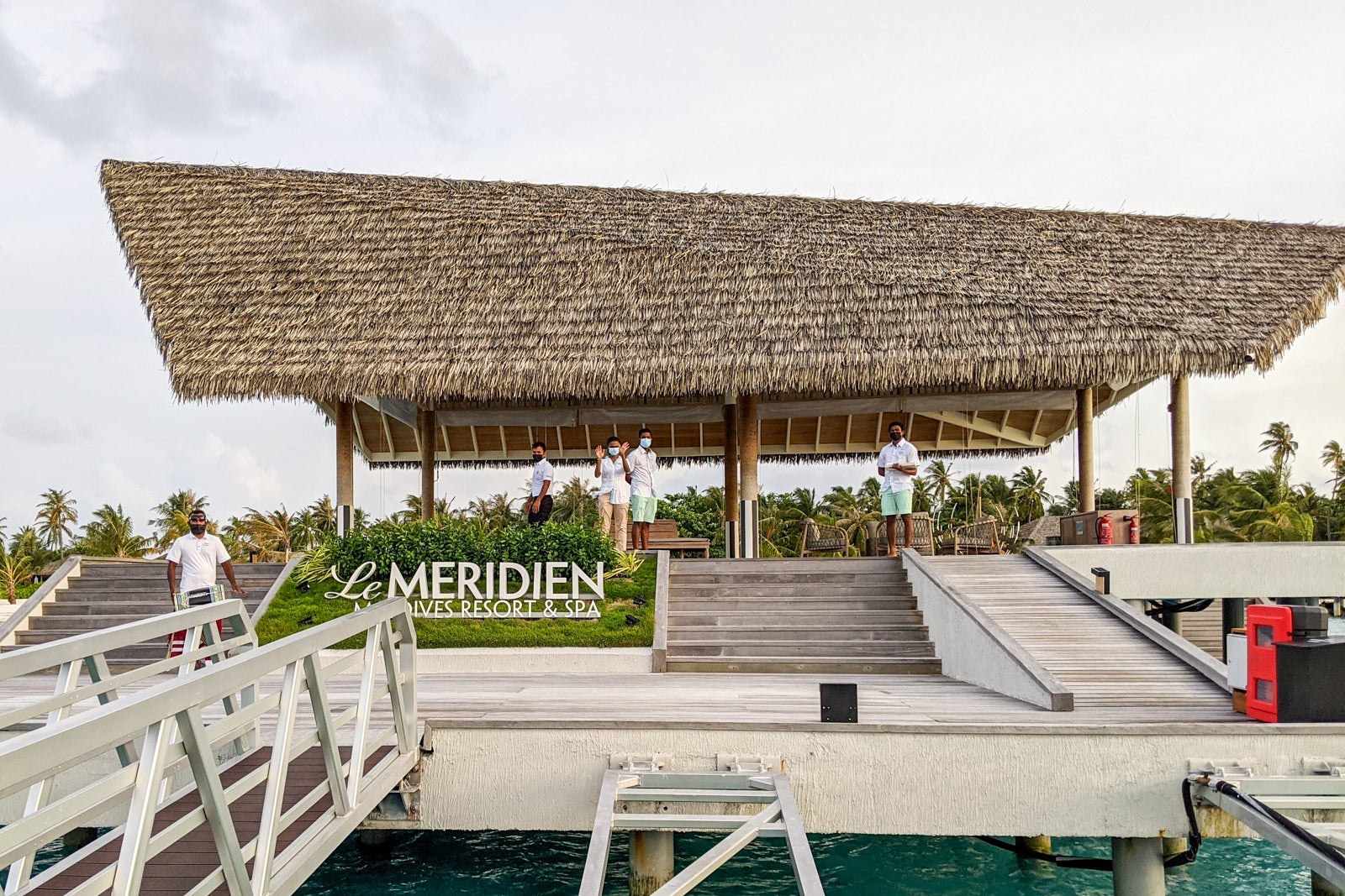 Seaplane dock and welcome area