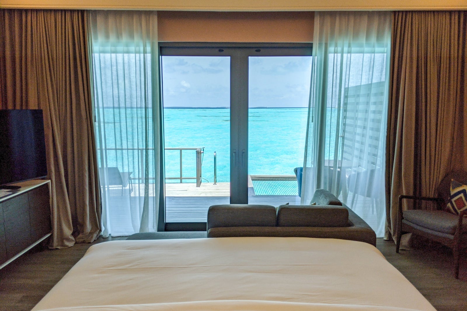 Sunrise overwater villa at Le Meridien Maldives