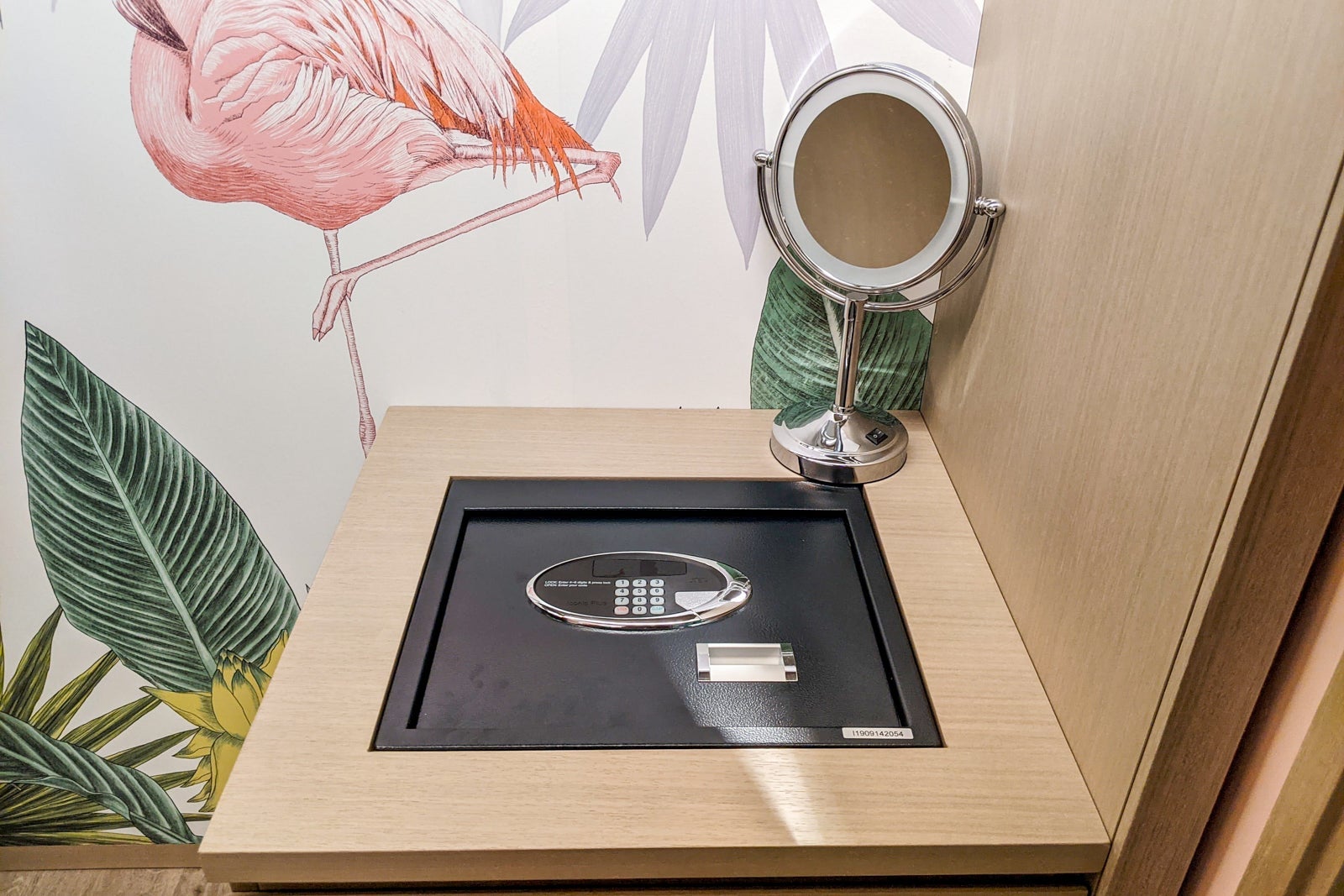 Safe and makeup mirror