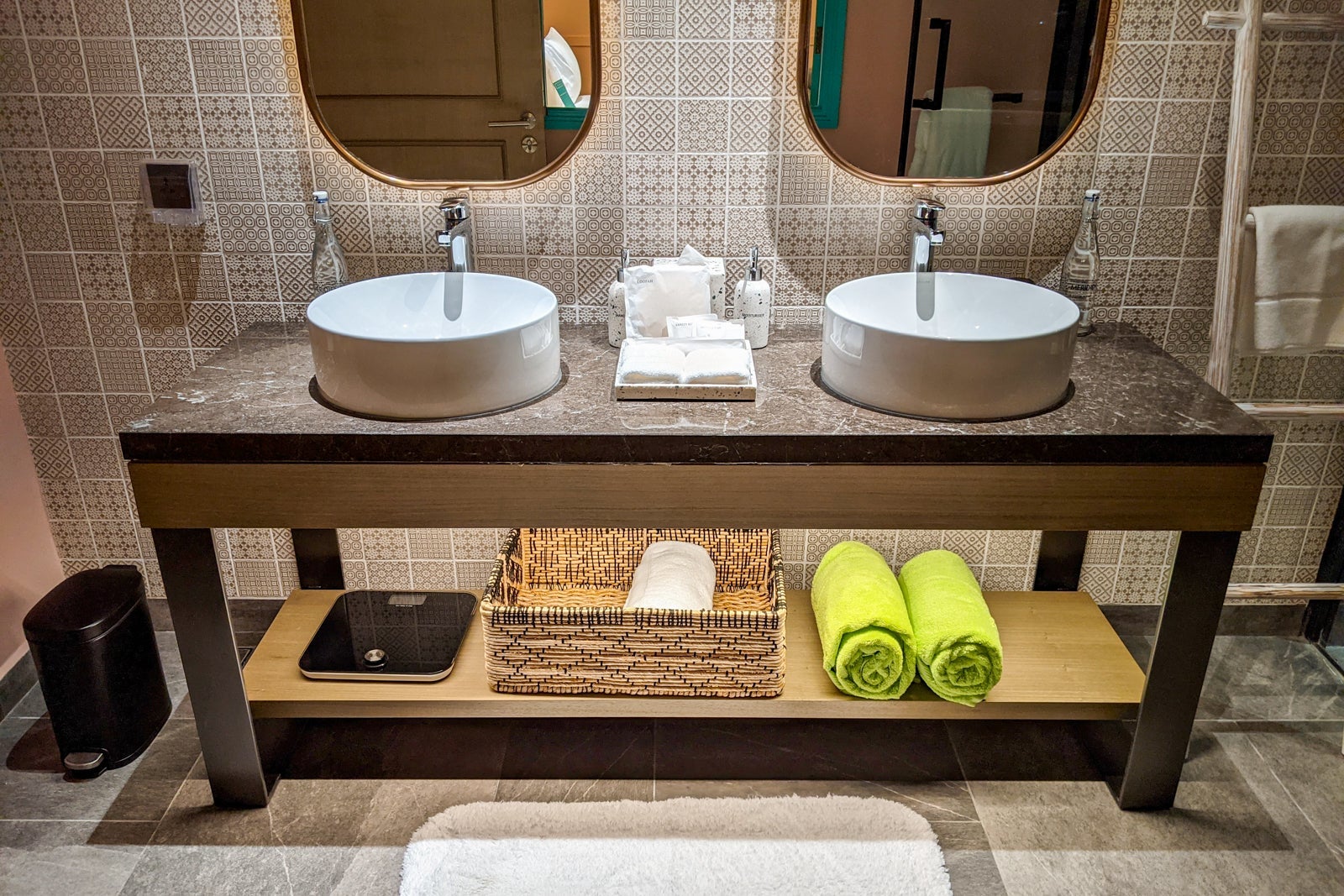 Bathroom in sunrise overwater villa at Le Meridien Maldives
