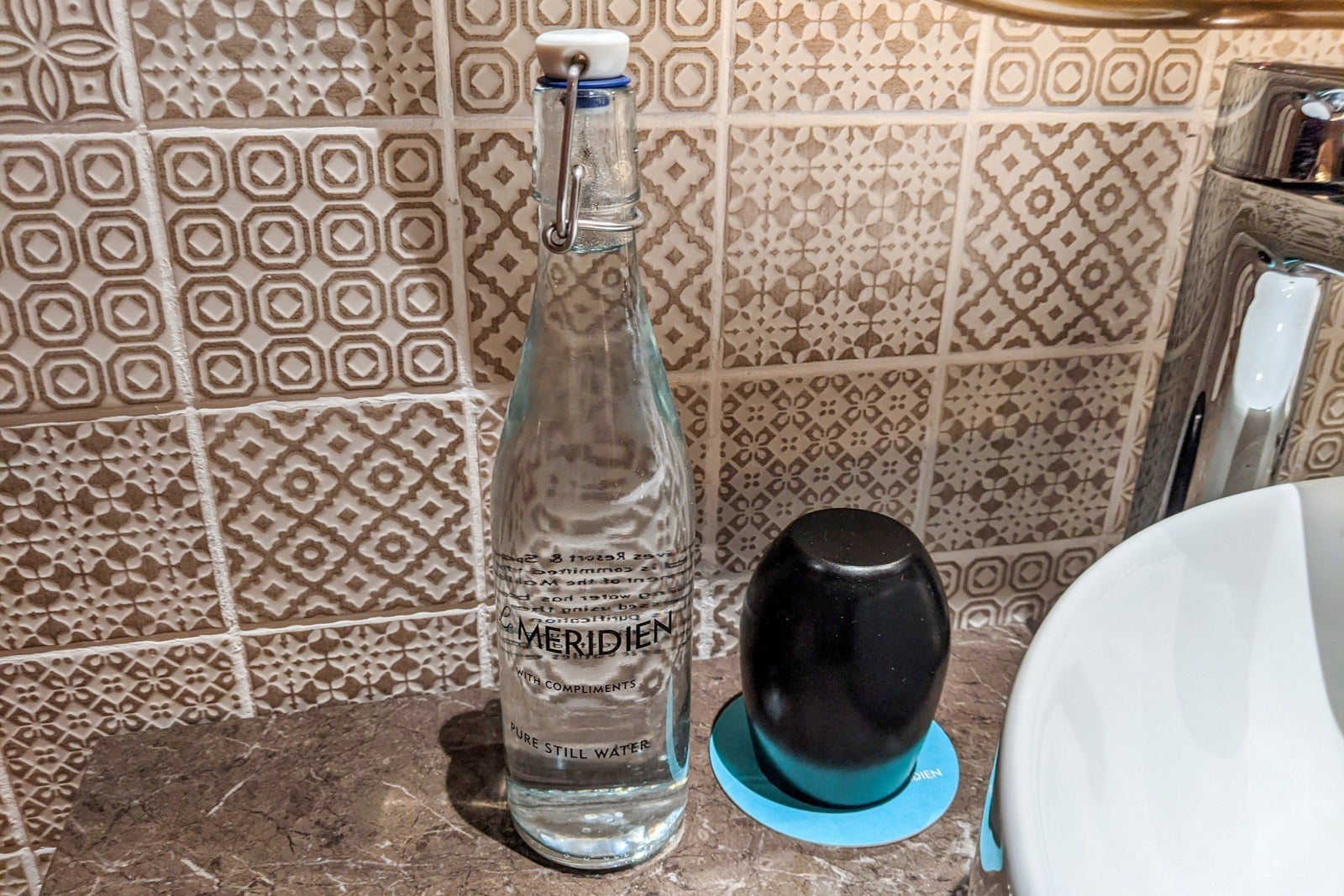 Bathroom amenities at Le Meridien Maldives