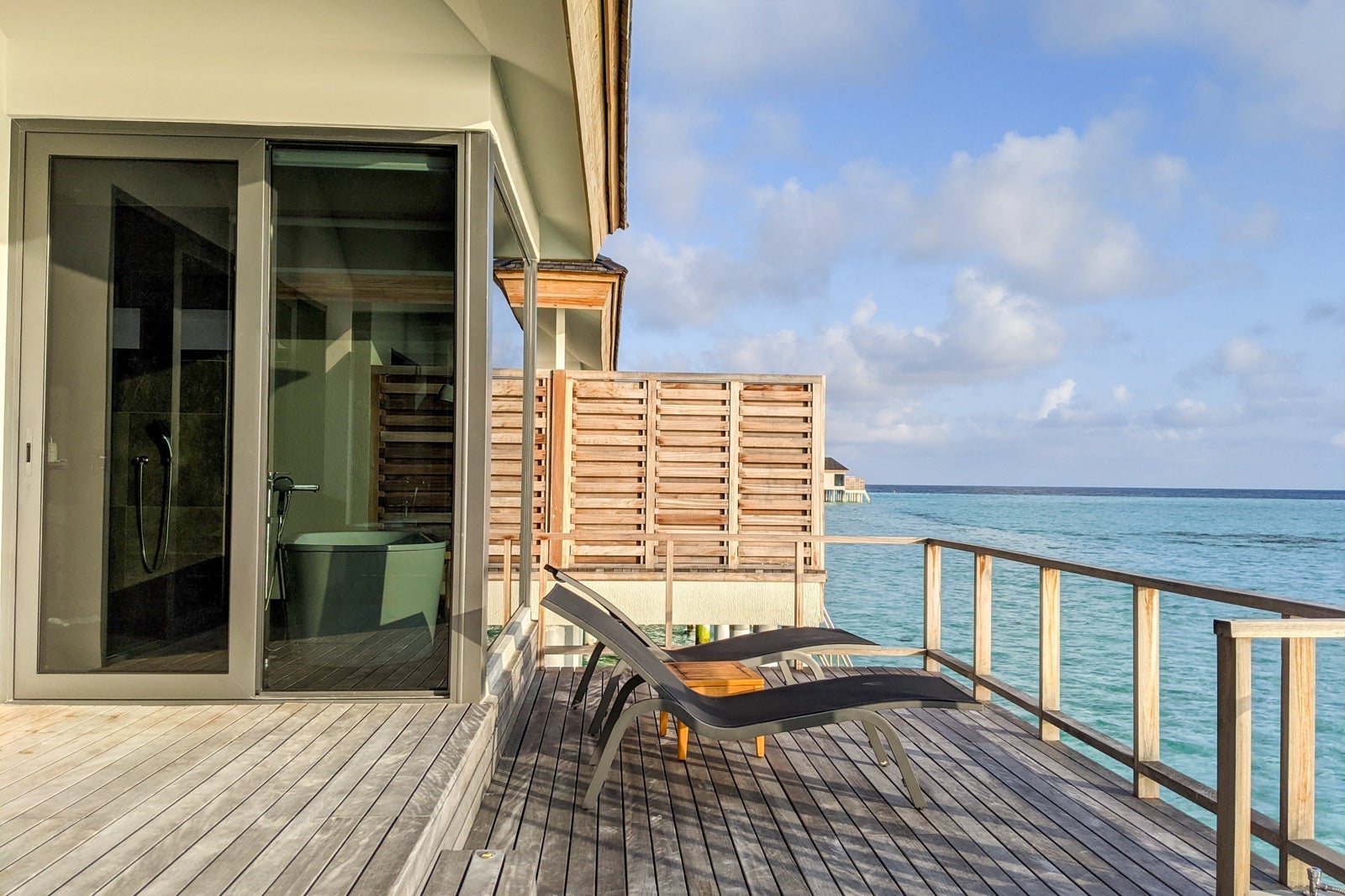 Sunrise overwater villa at the Le Meridien Maldives