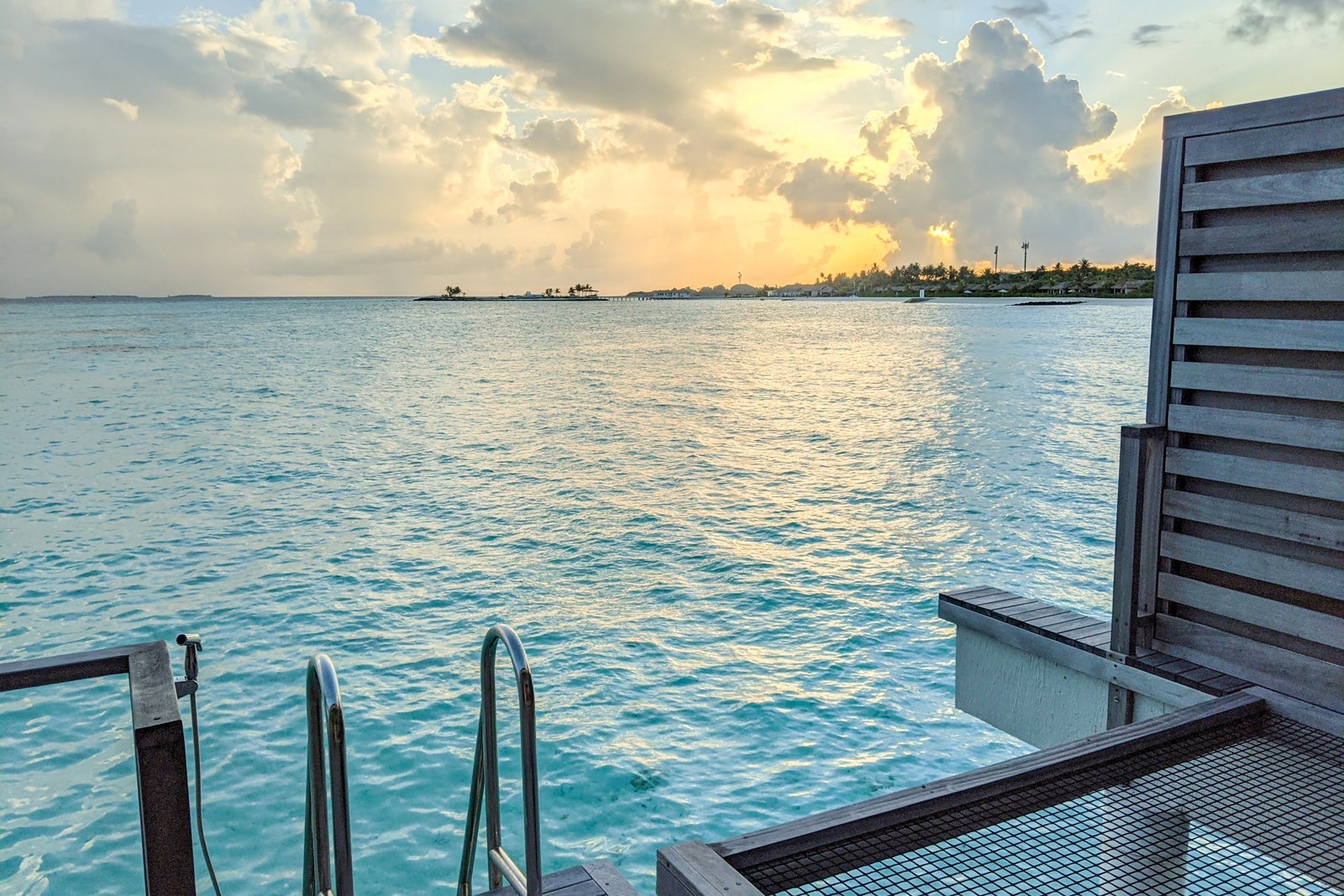 Sunrise overwater villa at the Le Meridien Maldives