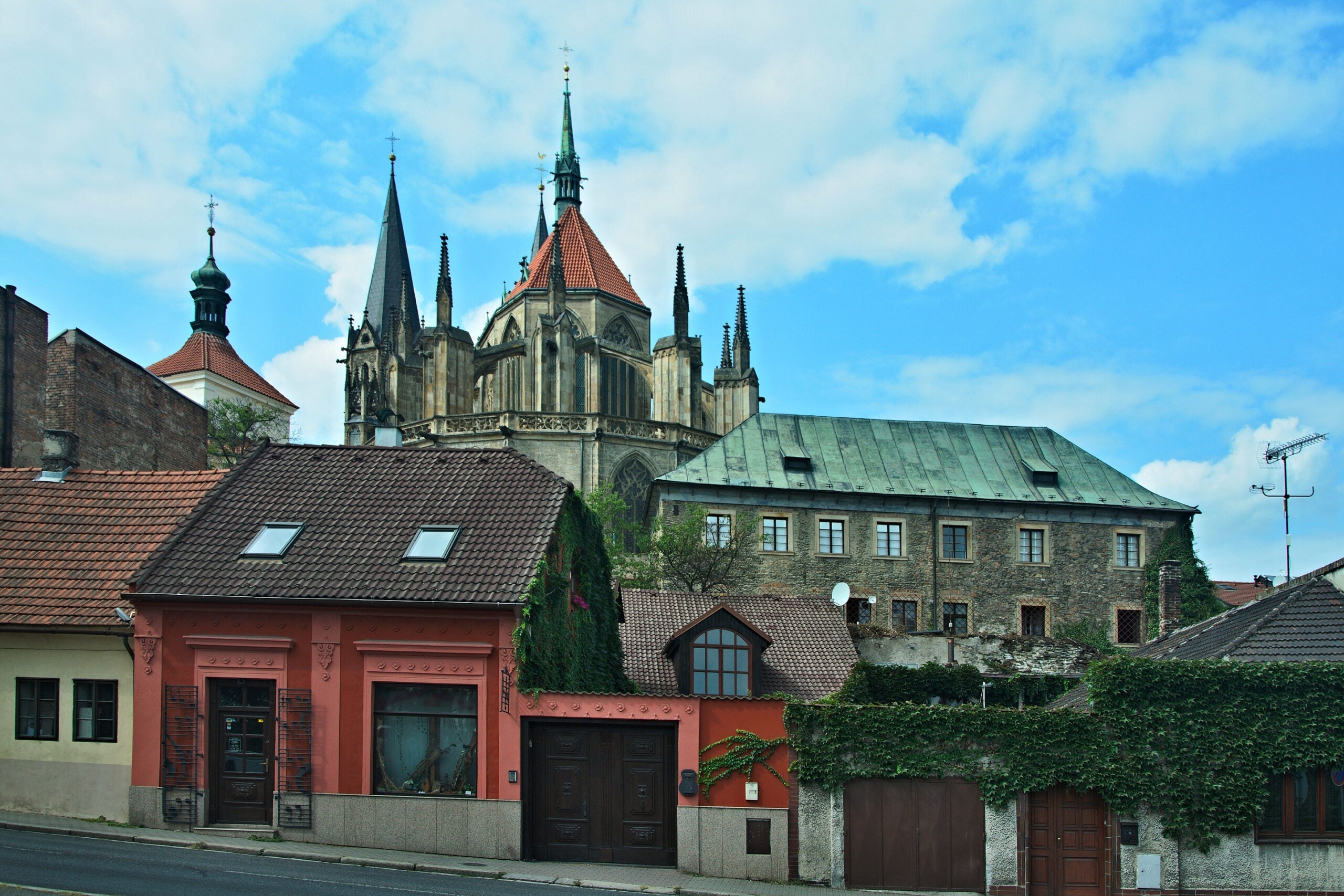View of street in Kolin, Czech Republic
