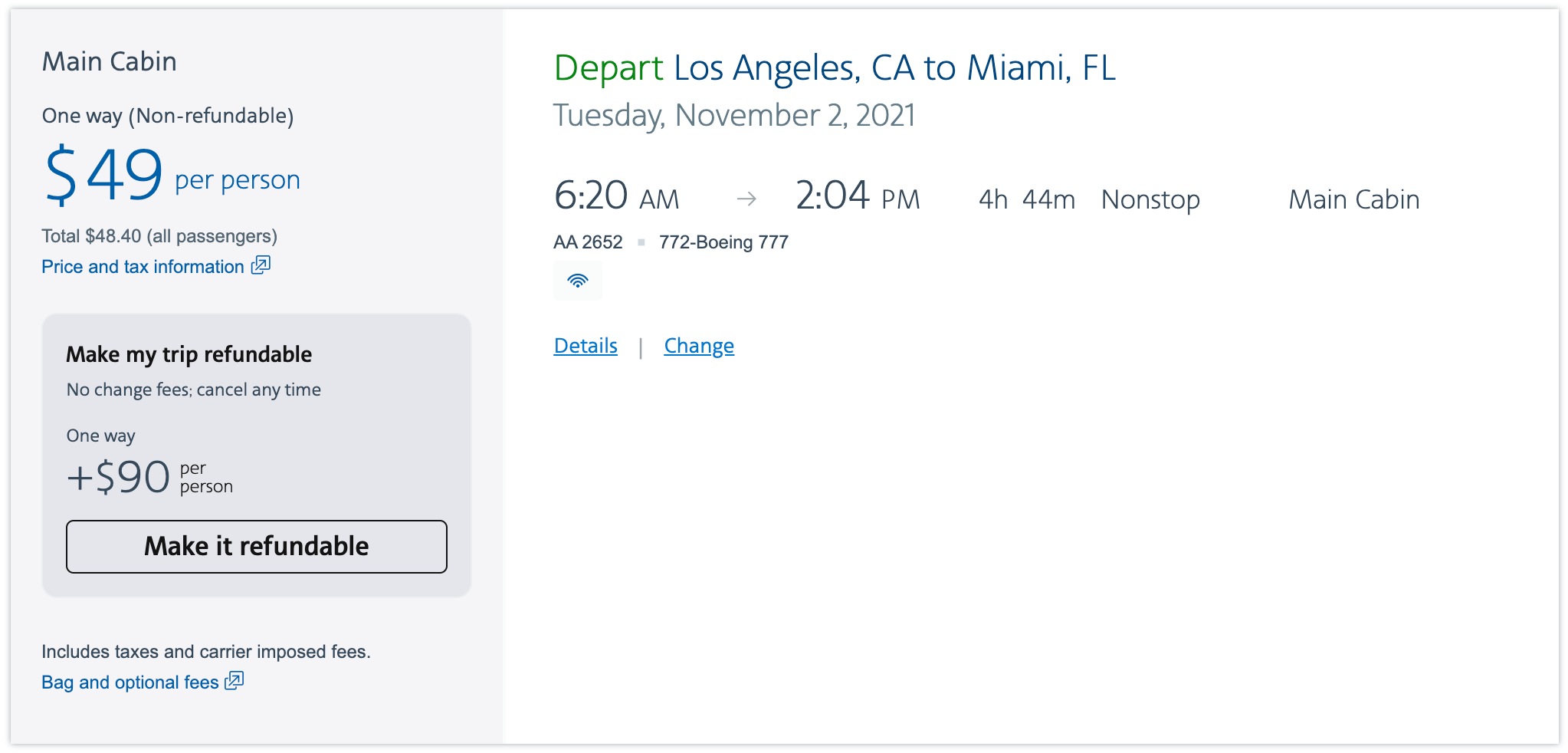 AA LAX- MIA