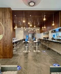 view of bar area at an airport lounge