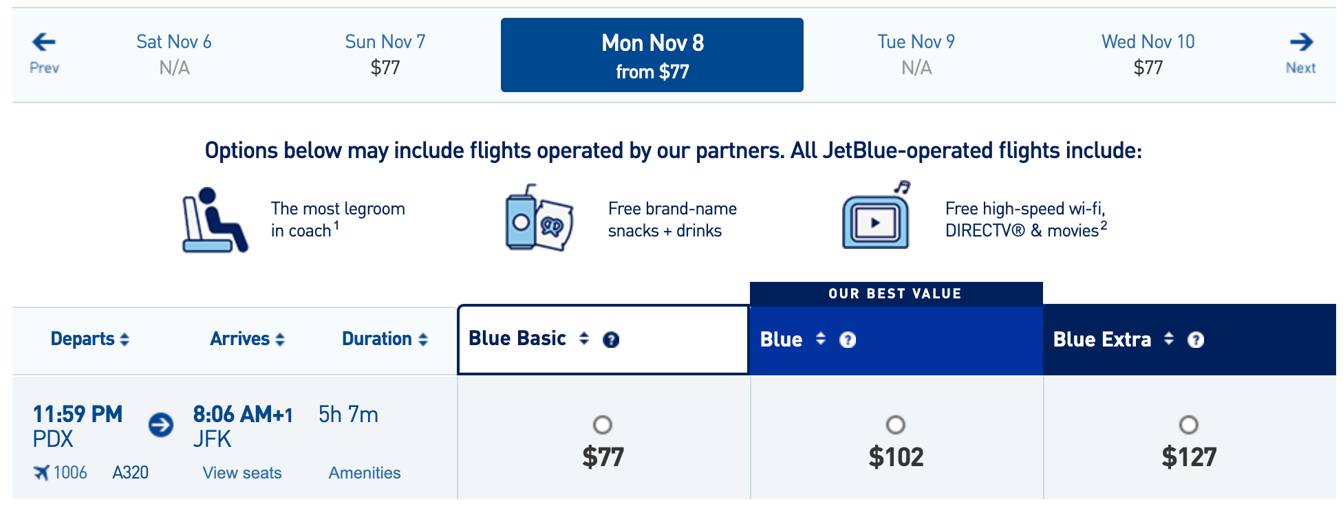 B6 PDX-JFK