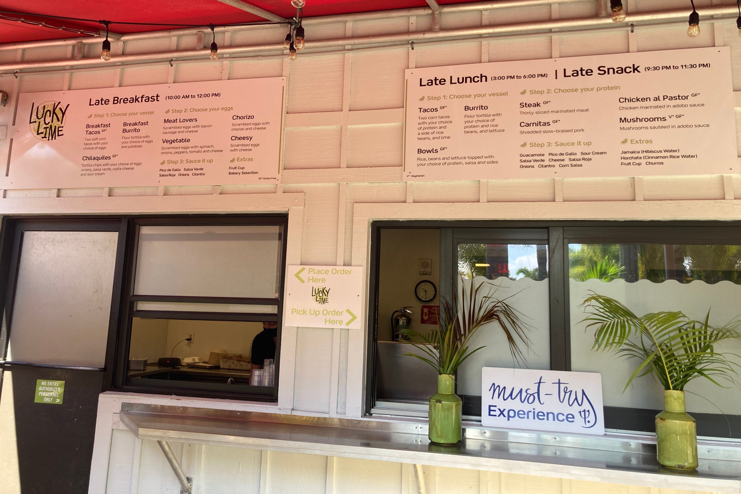 The menu at Lucky Lime Taqueria at Club Med Sandpiper Bay in Florida