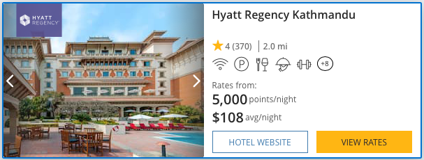 Hyatt Regency Kathmandu Points Booking