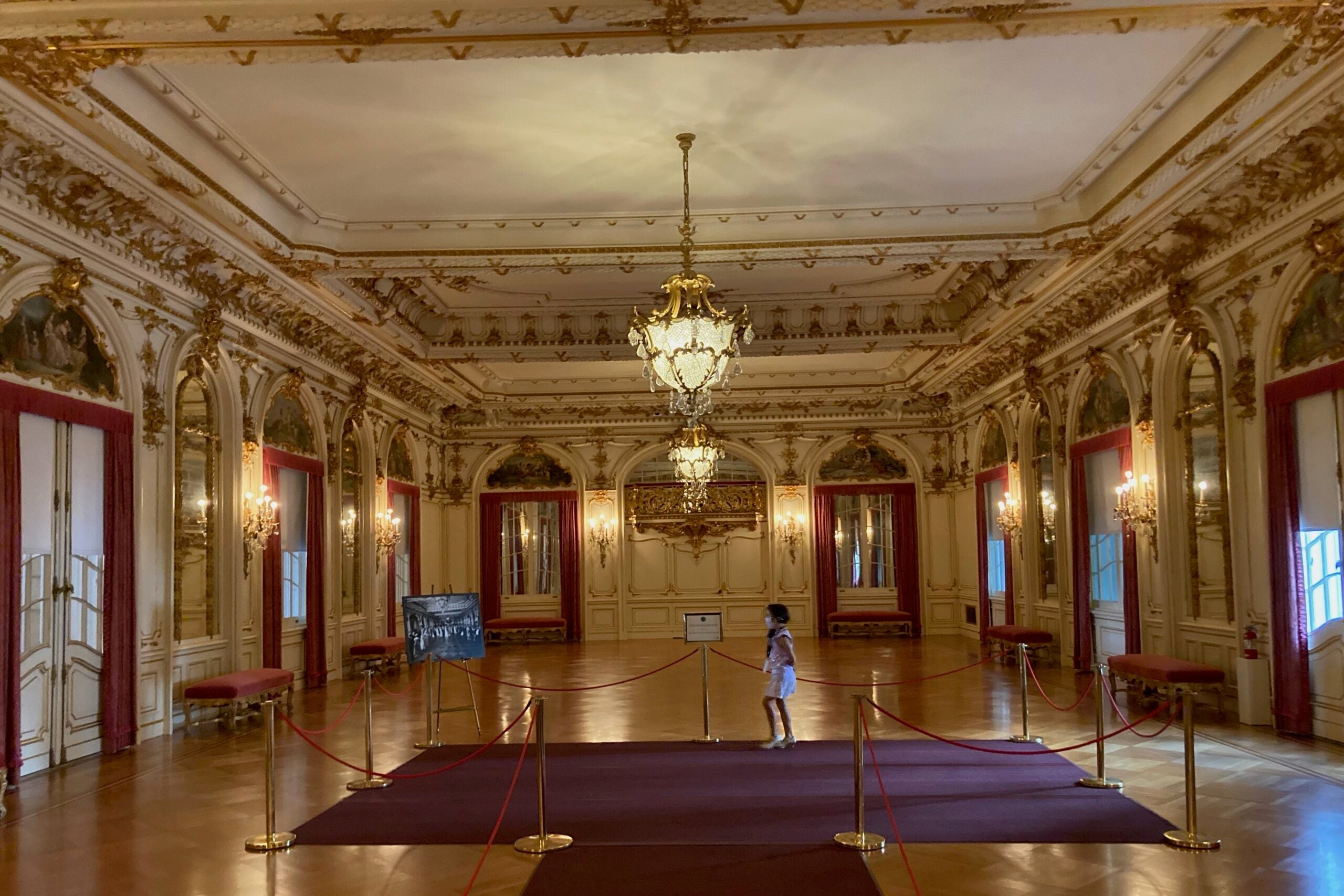 The grand ballroom at the Henry Flagler Museum in Palm Beach, Florida