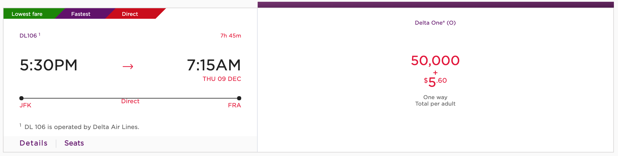 JFK-FRA Virgin Delta award