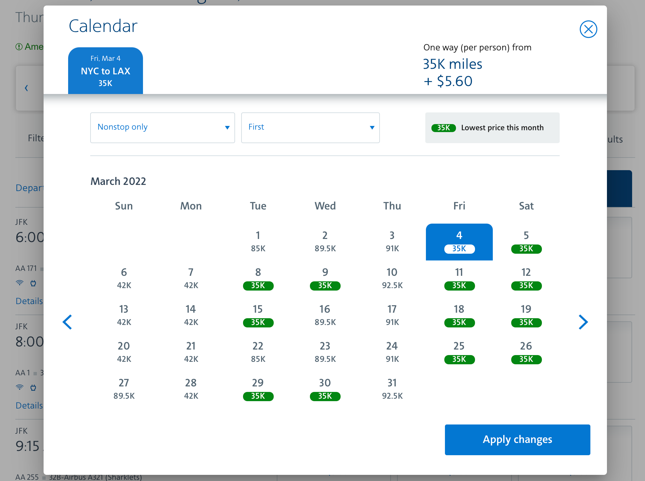 JFK-LAX flagship first awards